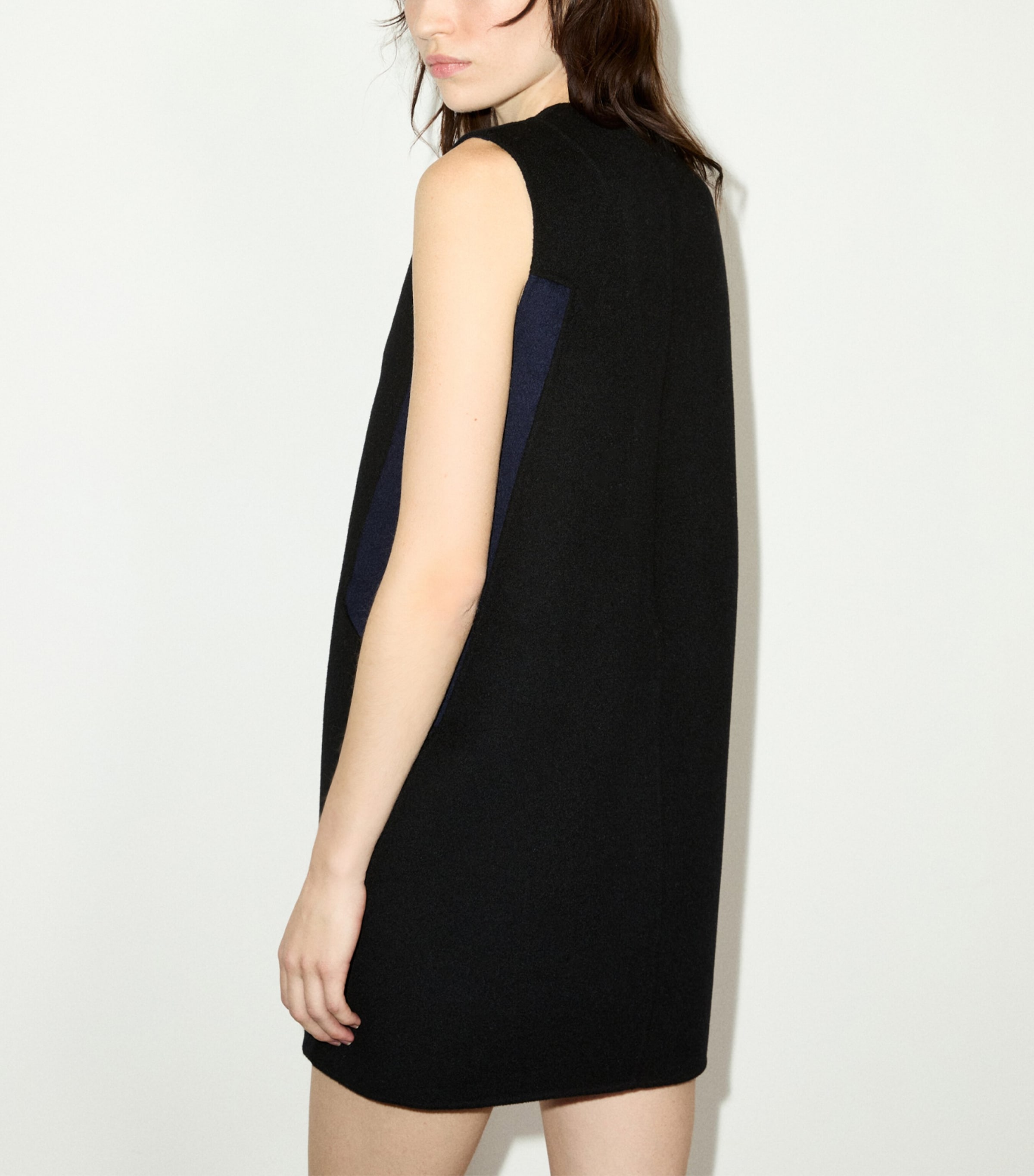 MAX&Co. Womens Virgin Wool Mini Dress Black Image 3