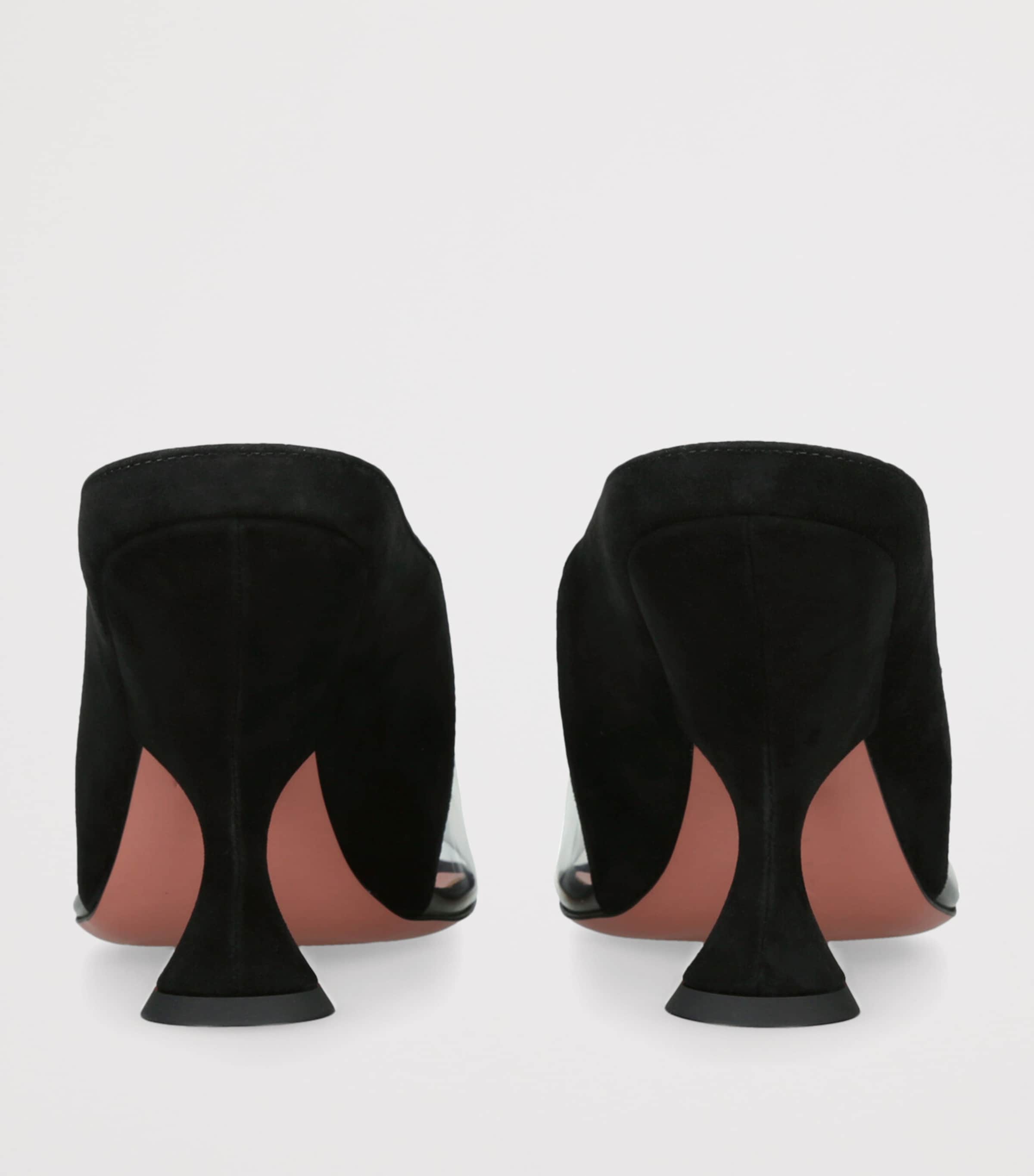 Amina Muaddi Suede PVC Mackenzie Mules 90 Blk/other Image 2