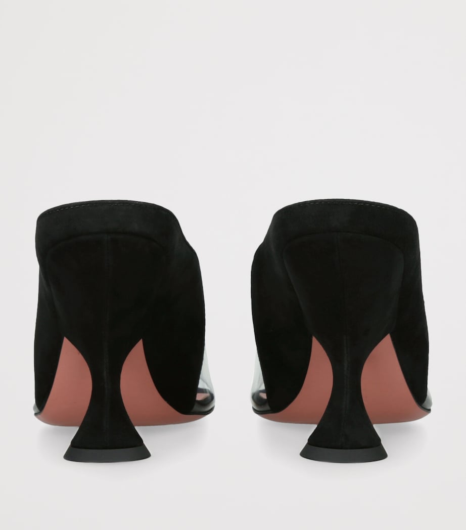 Amina Muaddi Suede PVC Mackenzie Mules 90 Blk/other Image 2