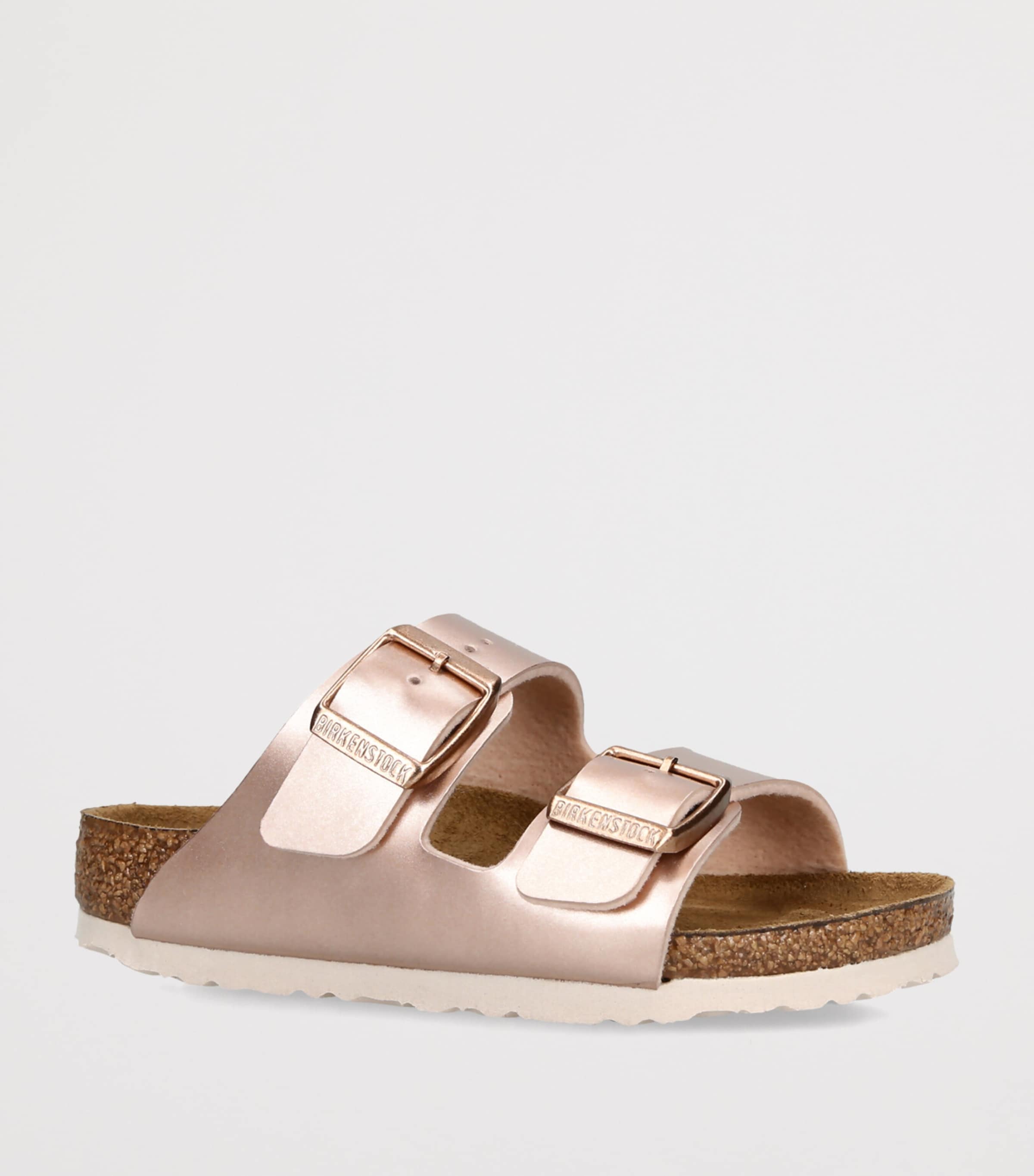Birkenstock Metallic Leather Arizona Sandals Bronze Image 3