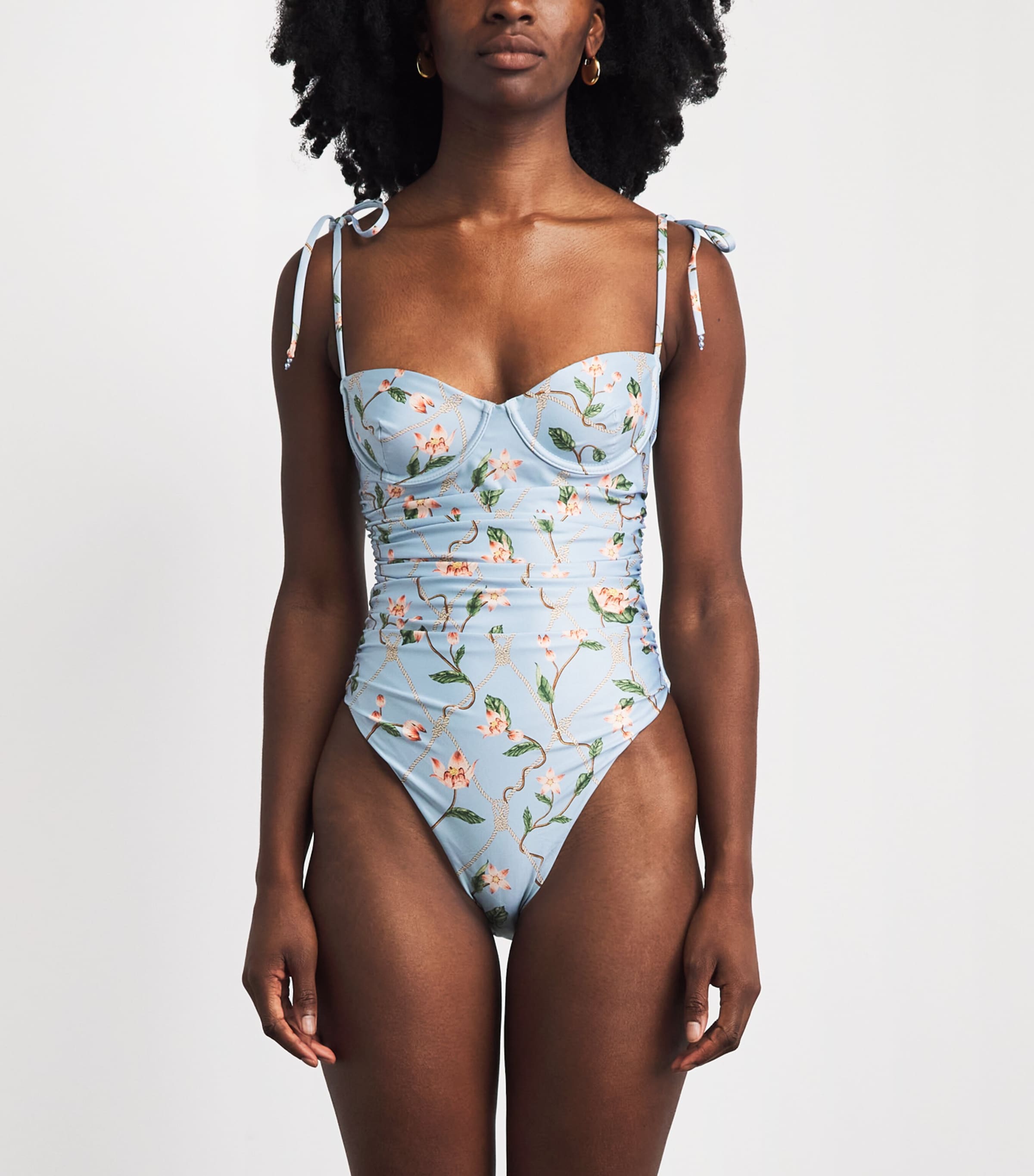 Agua By Agua Bendita Womens Rábano Navegante Floral Swimsuit Image 2