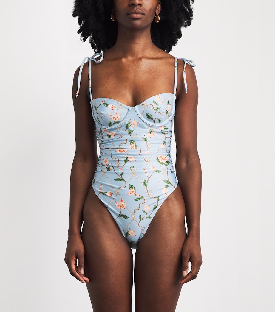Agua By Agua Bendita Womens Rábano Navegante Floral Swimsuit Image 2