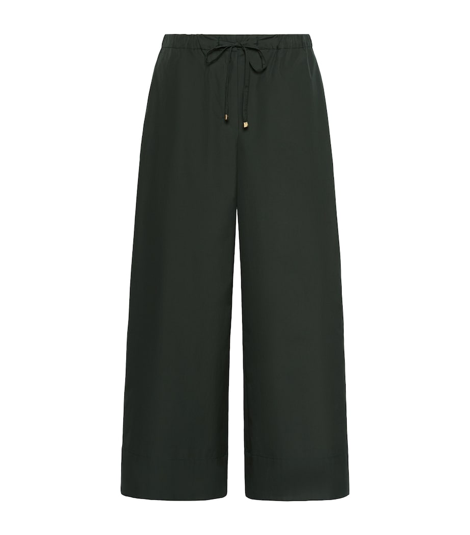 Max Mara Womens Drawstring Wide-Leg Trousers Green Image 1