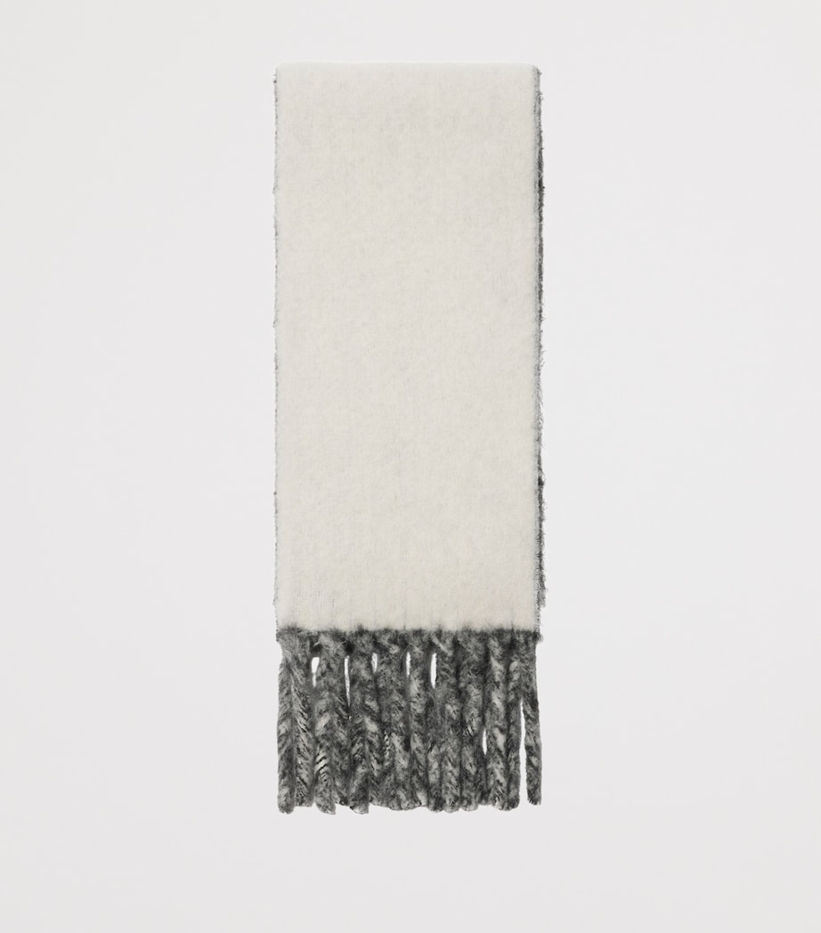 Alpaca-Blend Reversible Logo Scarf BLACK Image 2