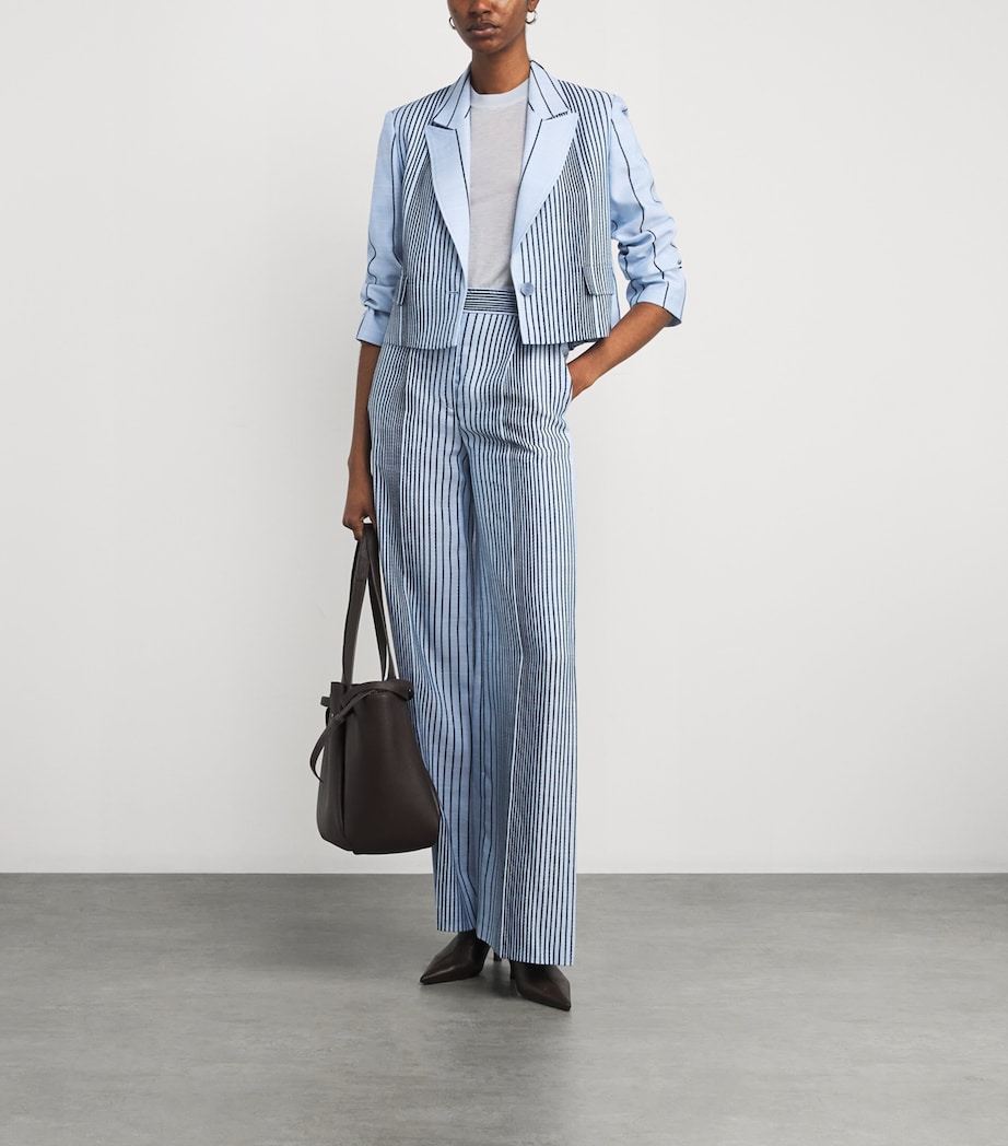 Embroidered Stripe Berlier Blazer OXFORD BLUE/COBALT Image 2