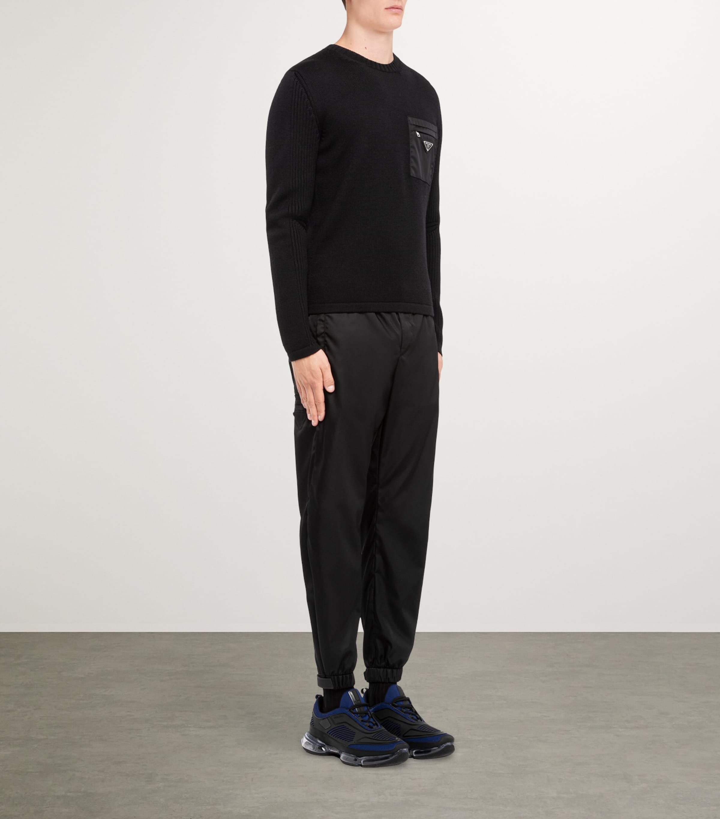 Wool Nylon-Trim Triangle Sweater F0002 Image 5