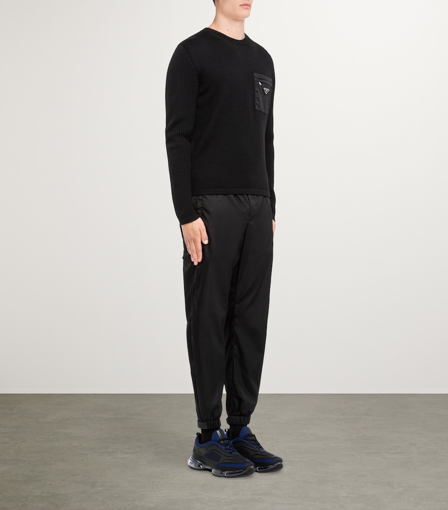 Wool Nylon-Trim Triangle Sweater F0002 Image 5