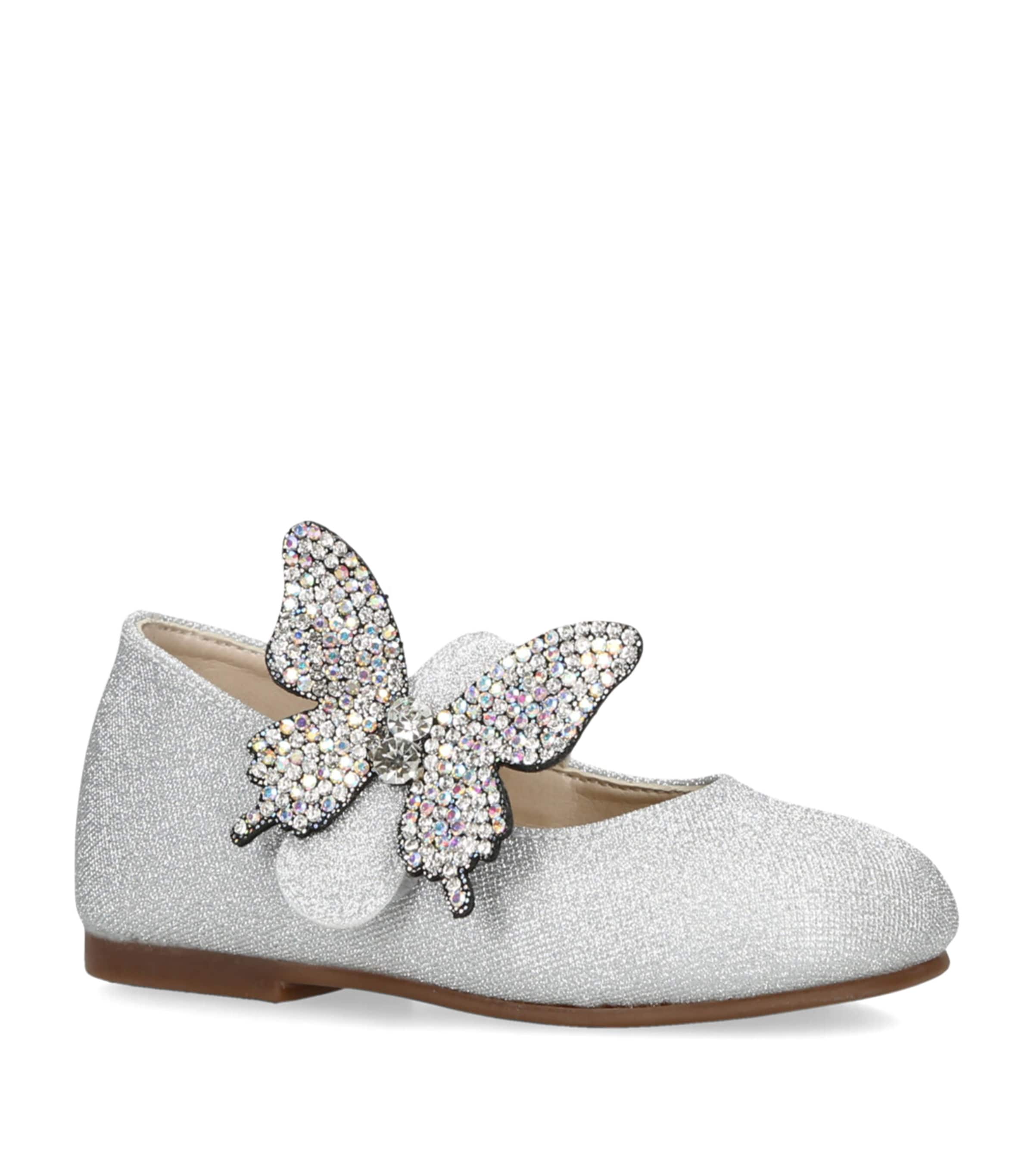 Crystal Butterfly Ballet Flats SILVER Image 3