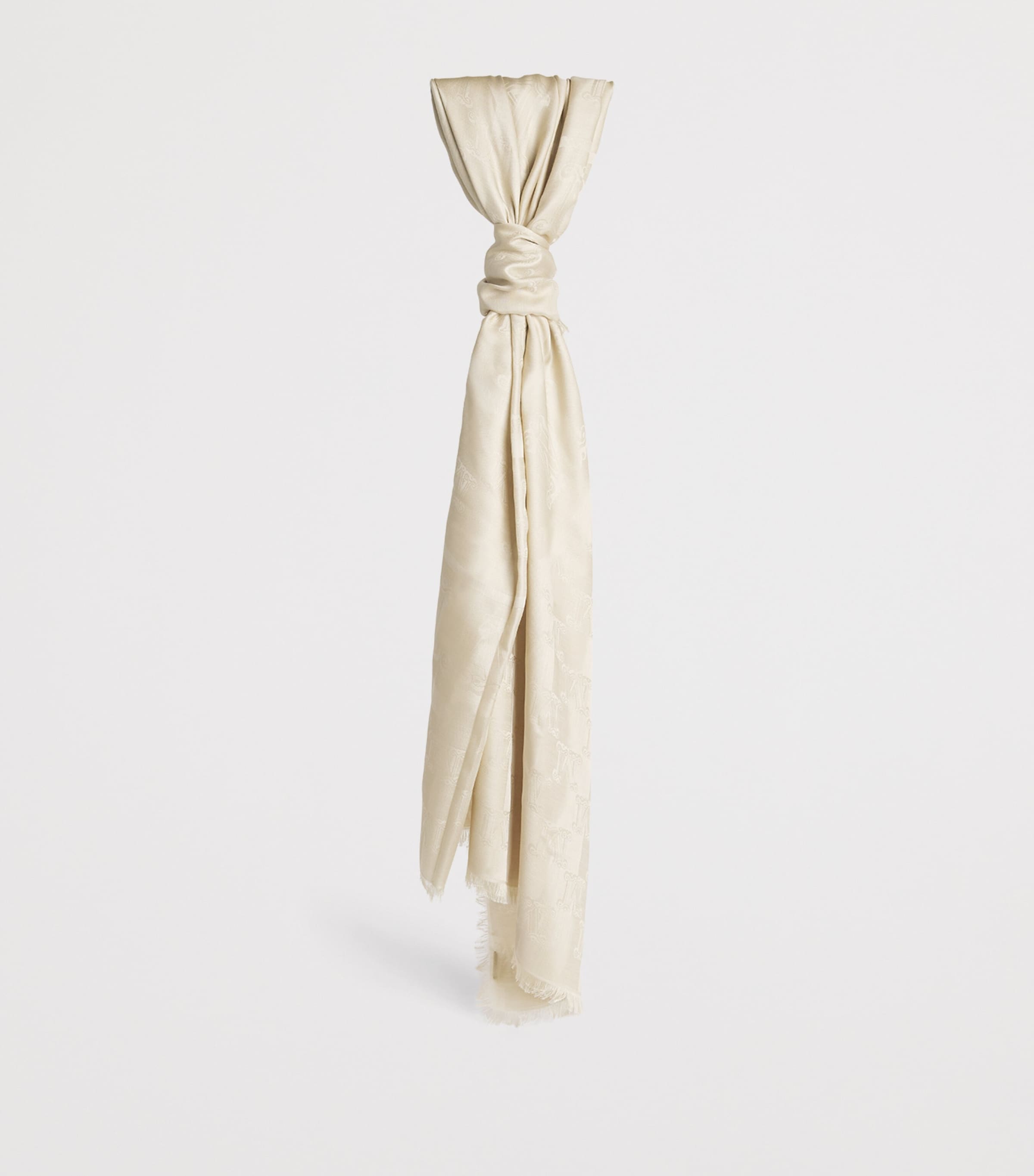 Wool-Silk Jacquard Scarf BEIGE Image 3