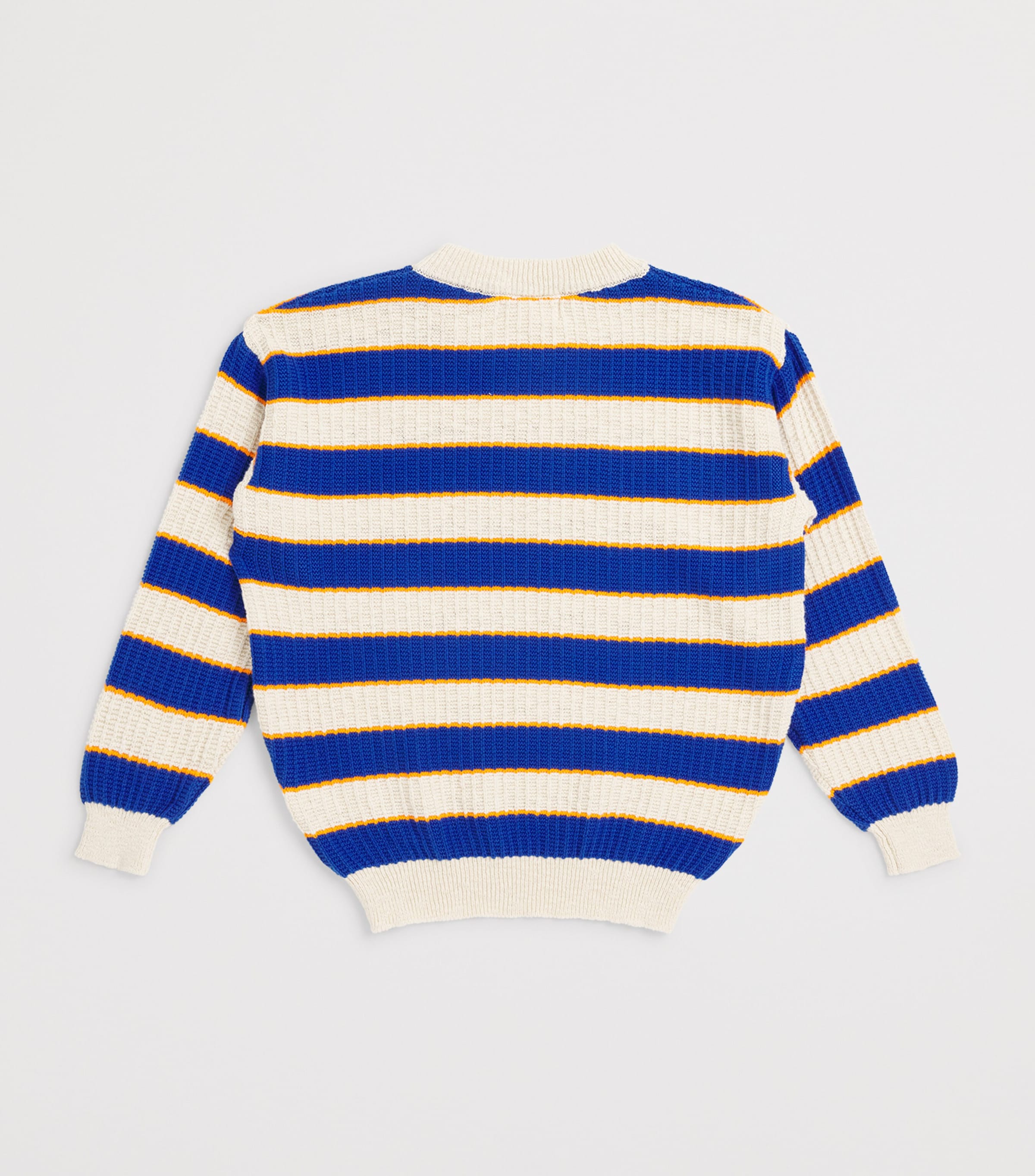 Cotton Stripe Logo Sweater (6-7 Years) BLUE Image 2