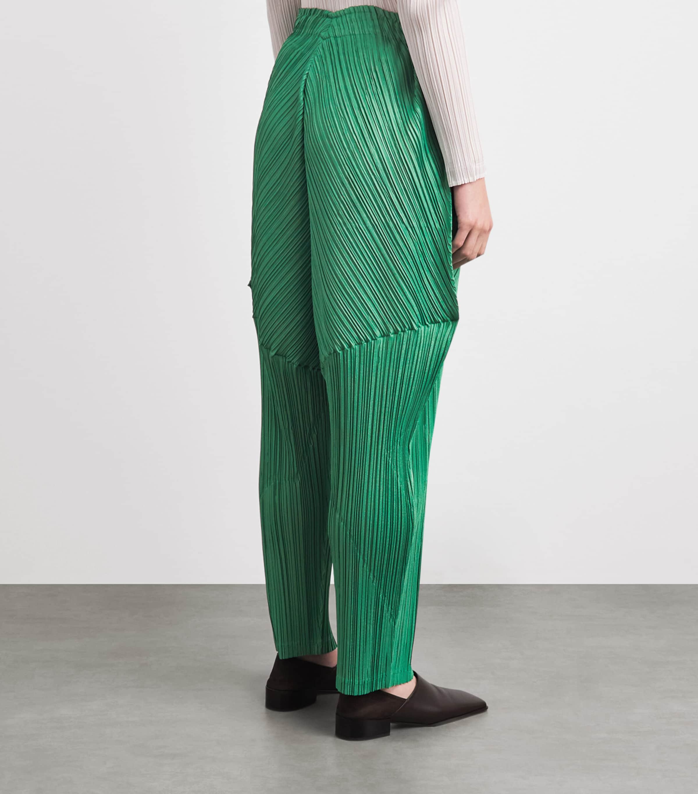 Pleats Please Issey Miyake Womens Thicker Bottoms 2 Trousers Grass Green Image 5