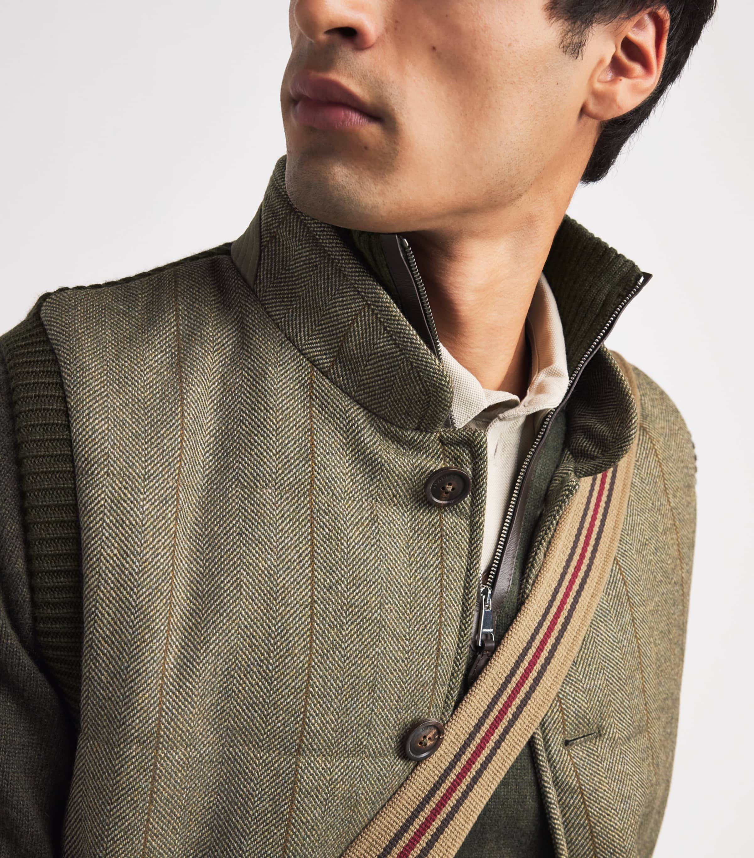 Purdey Mens Tweed-Front Clarges Gilet Cairn Tweed Image 3