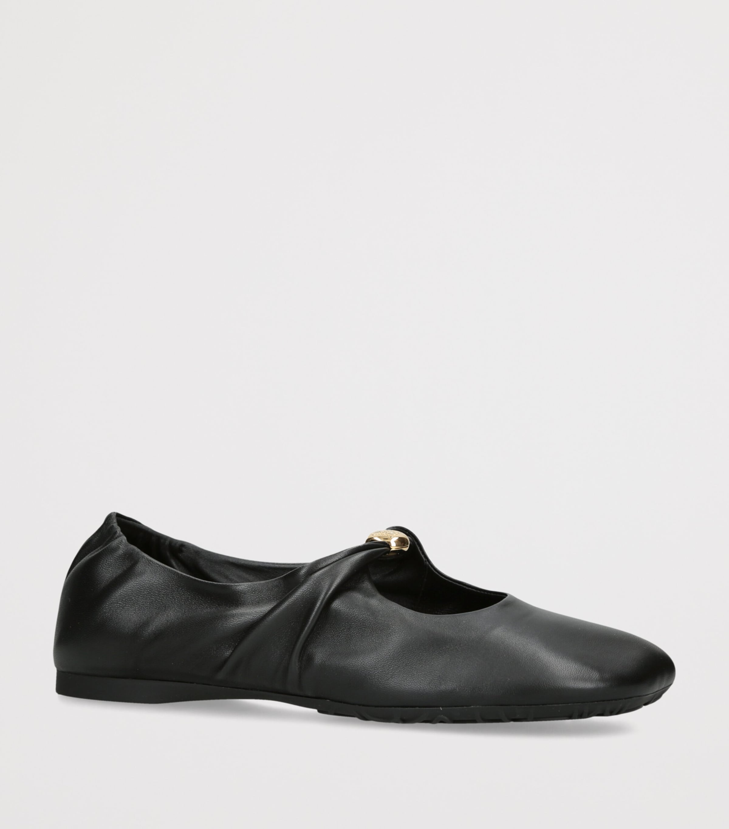 LOEWE Womens Leather Pebble Soft Ballet Flats Black Image 3