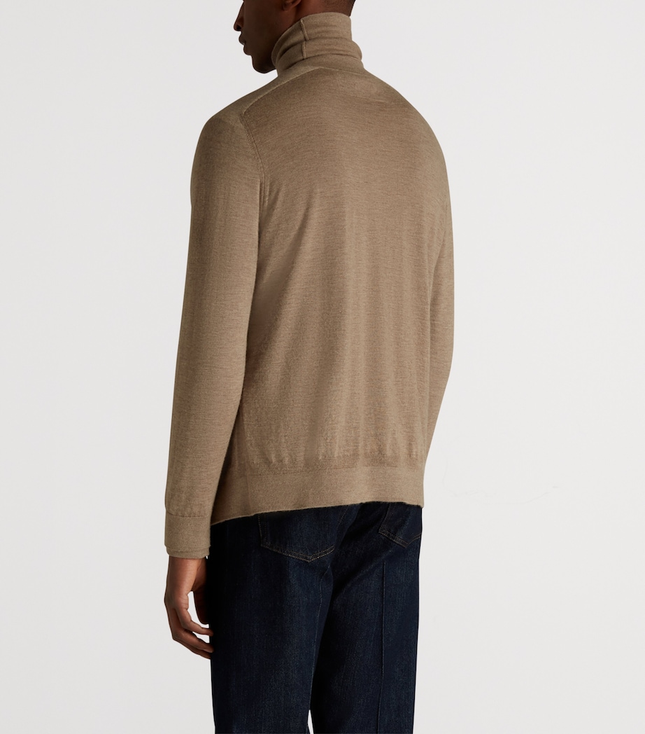 Superfine Cashmere Cardigan 254MID NATURAL Image 4