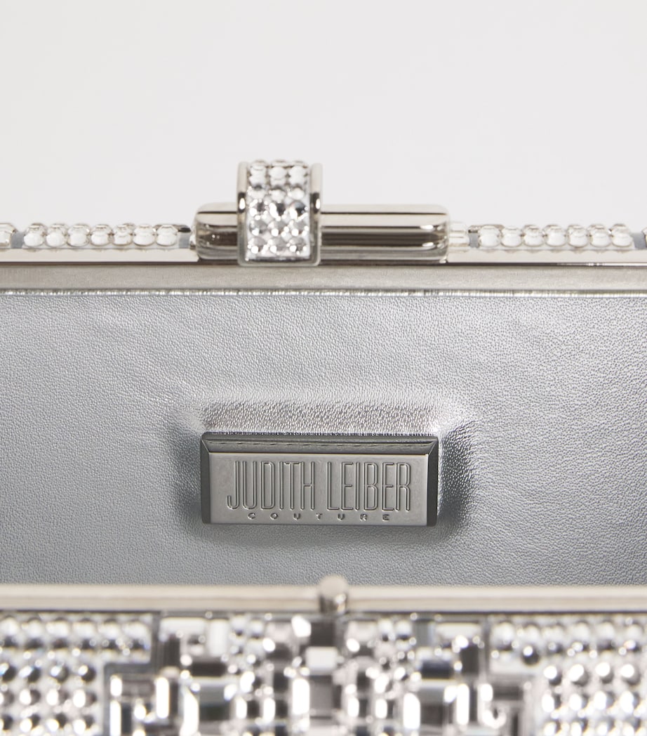 Crystal Lattice Slim Slide Clutch Bag SRHMT SLVR RHINE MLT Image 4
