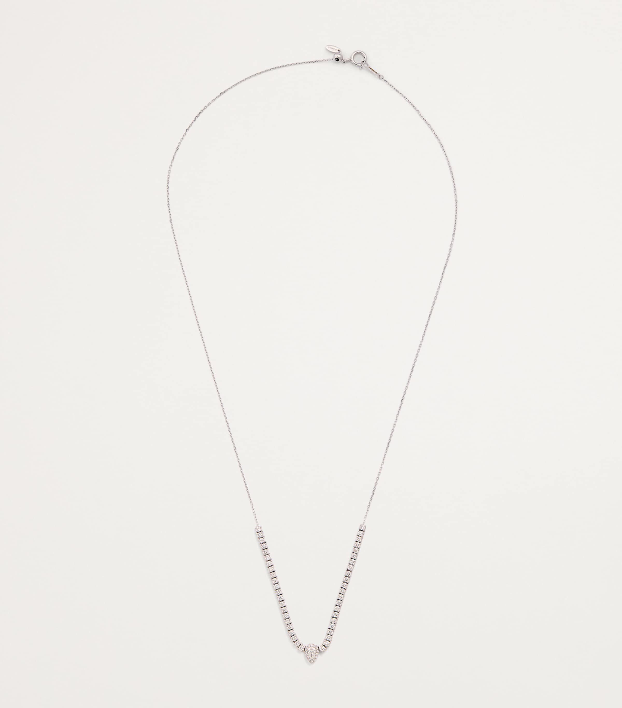 White Gold and Diamond Pear Tennis Necklace WHITE GOLD Image 3