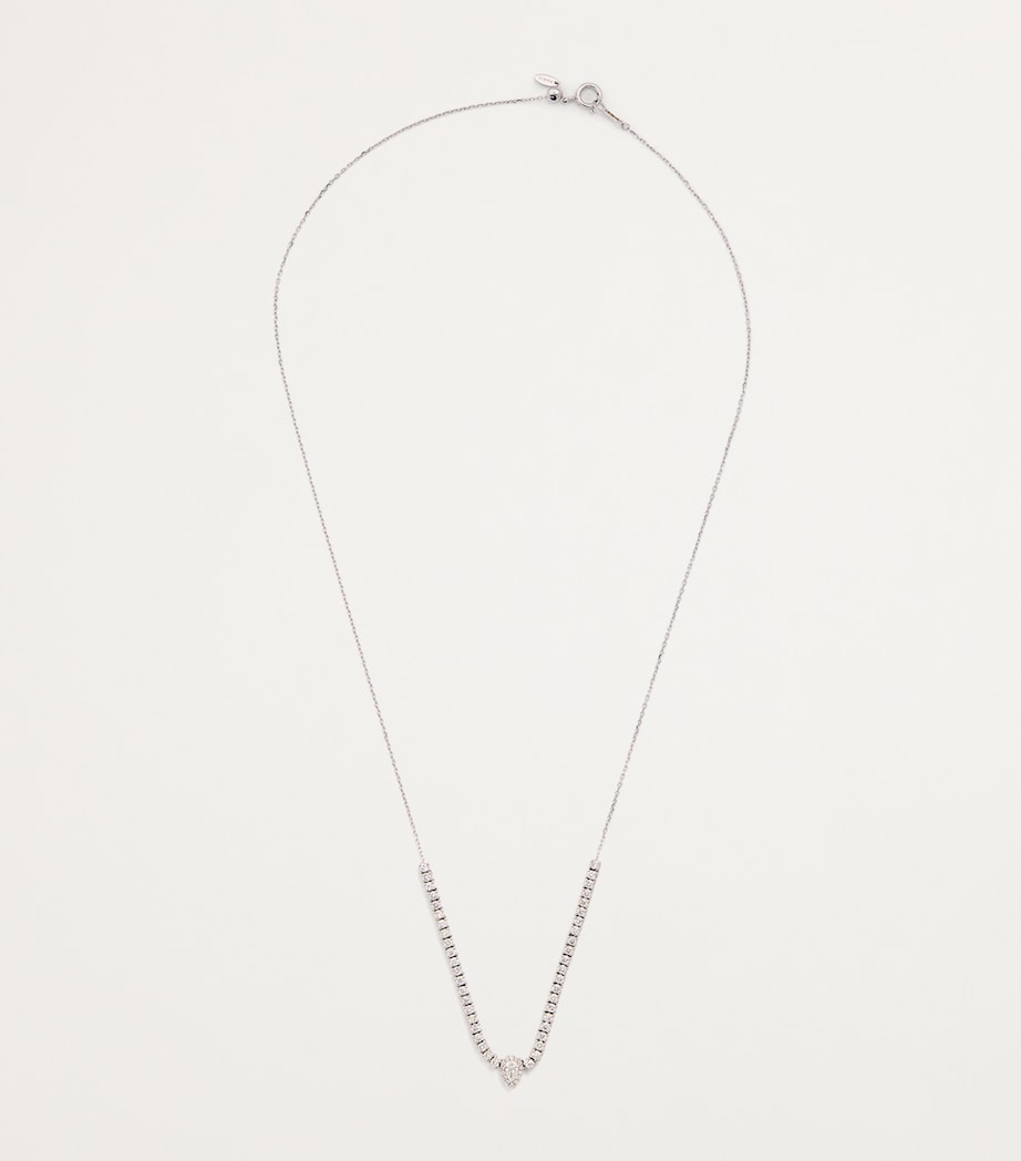 White Gold and Diamond Pear Tennis Necklace WHITE GOLD Image 3