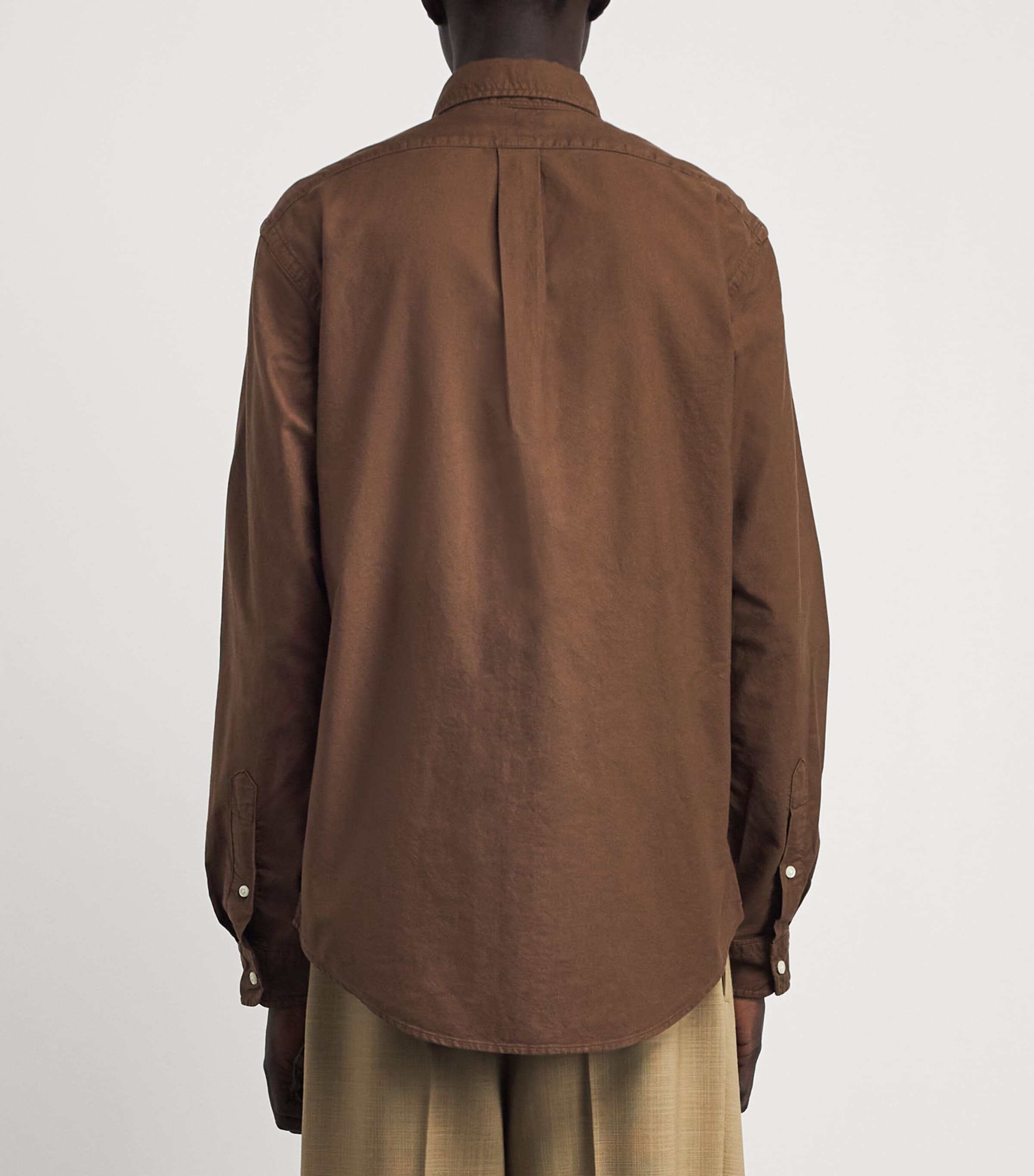 Polo Ralph Lauren Mens Cotton Garment-Dyed Oxford Shirt Chestnut Image 5