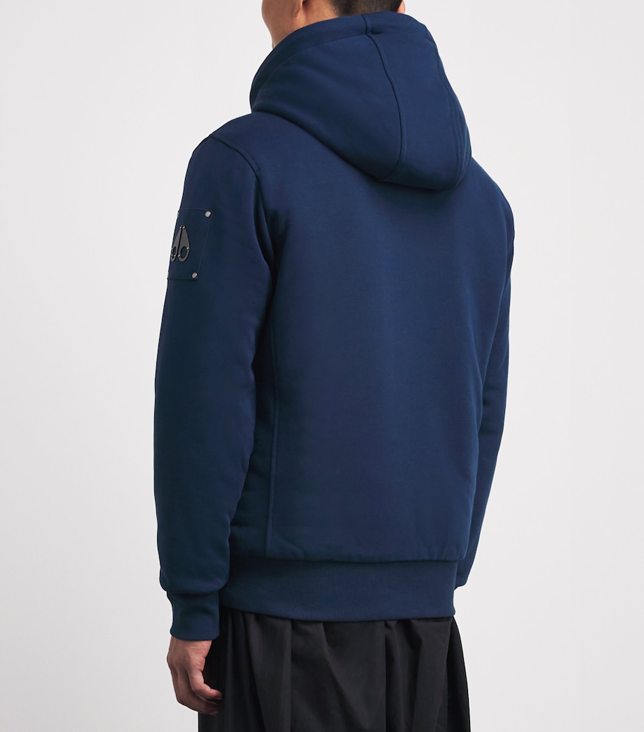Moose Knuckles Mens Padded Bunny Zip-Up Hoodie Nightfall Image 5