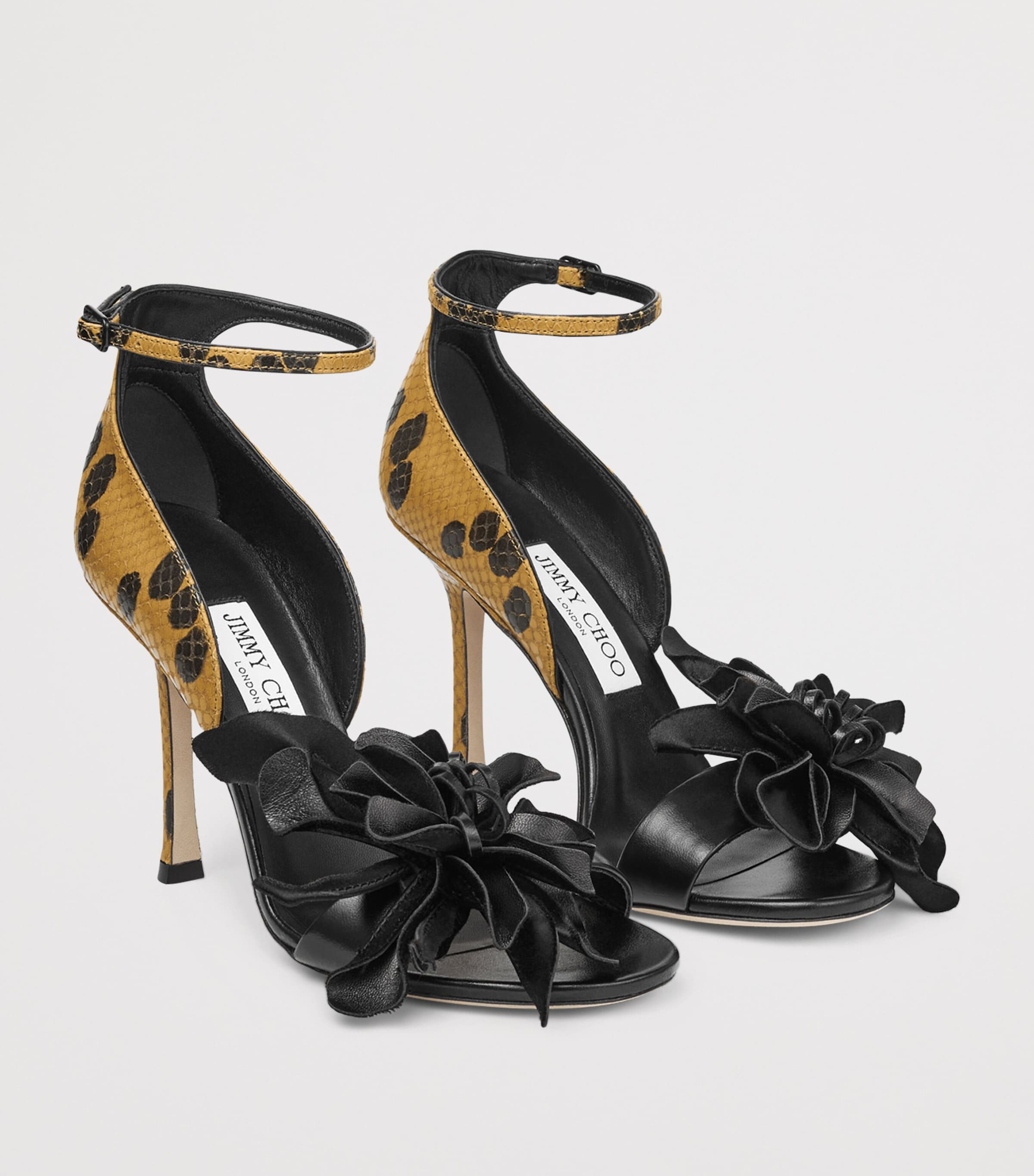 Jimmy Choo Coko 100 Leather Heeled Sandals 100 Black/cigar/black Image 2