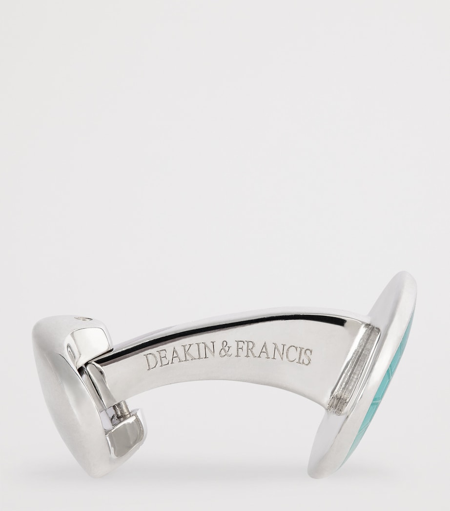 Sterling Silver Enamel Cufflinks SILVER Image 4