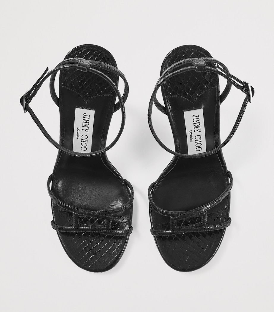 1998 Leo 100 Leather Heeled Sandals BLACK Image 3
