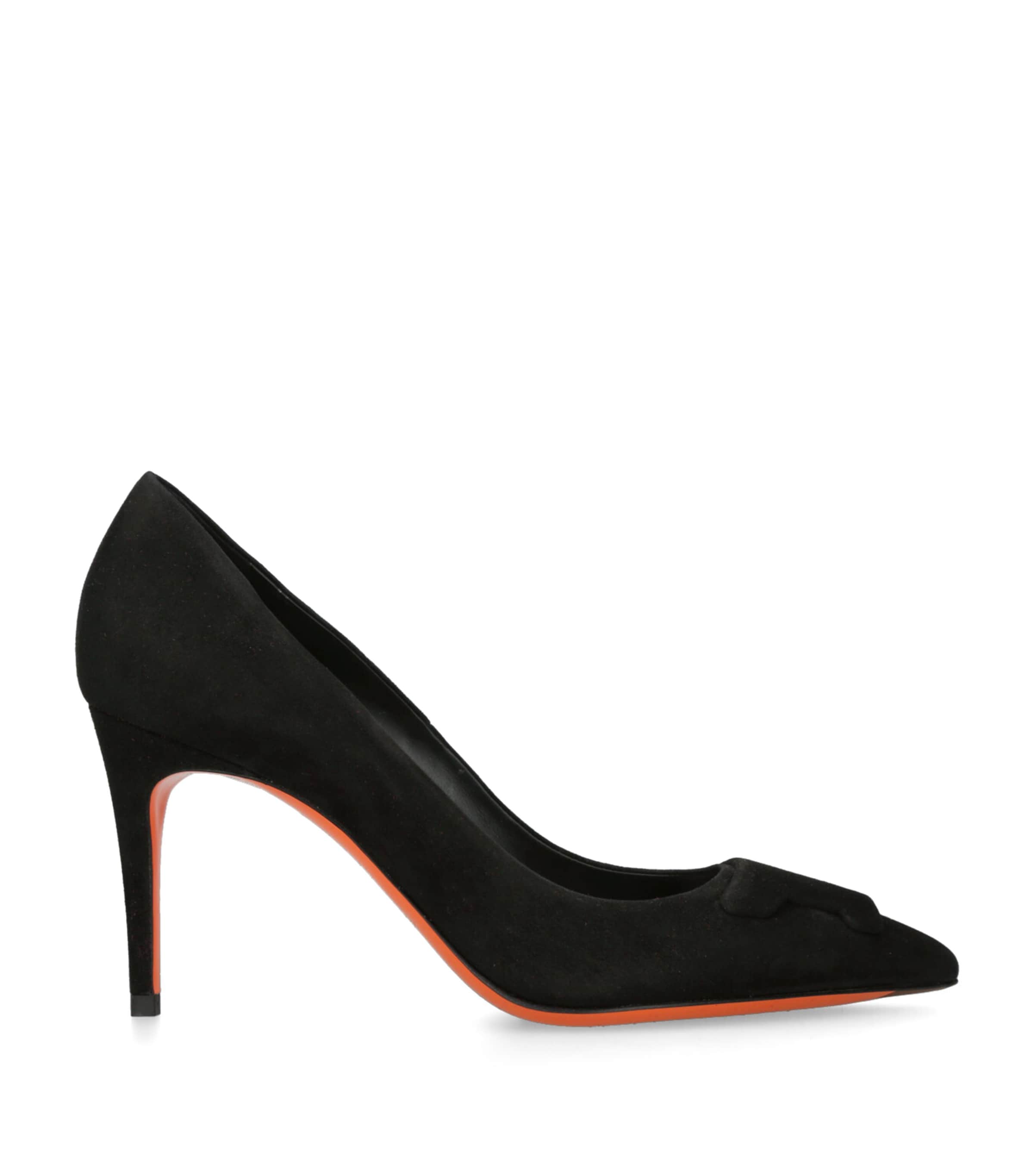 Santoni Suede Sibille Pumps 85 Black Image 1