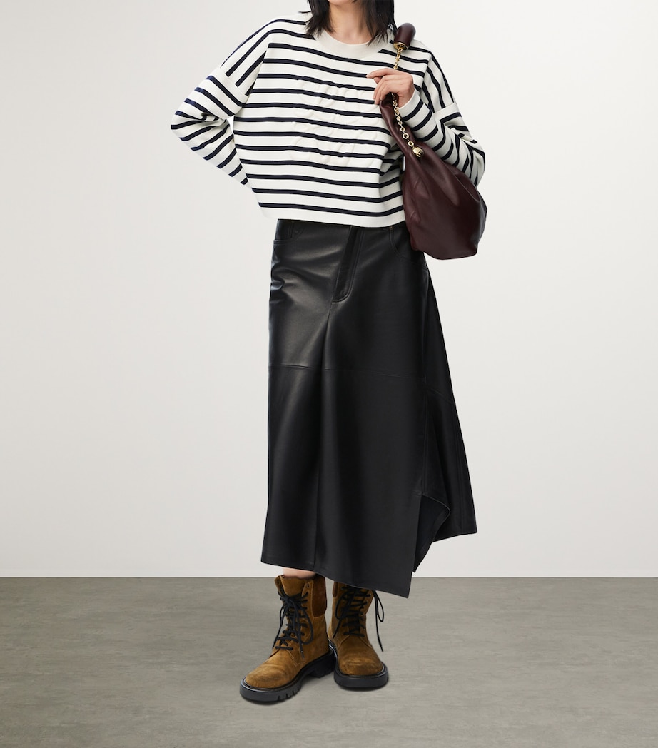 Wool-Blend Anagram Sweater OFF-WHITE/NAVY Image 2