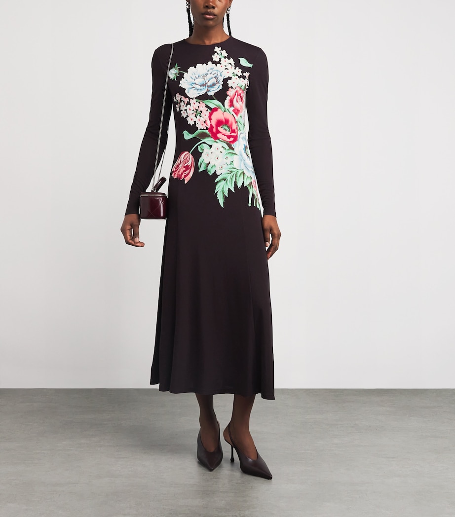 Jersey Floral Midi Dress 200 BROWN FLORAL Image 2