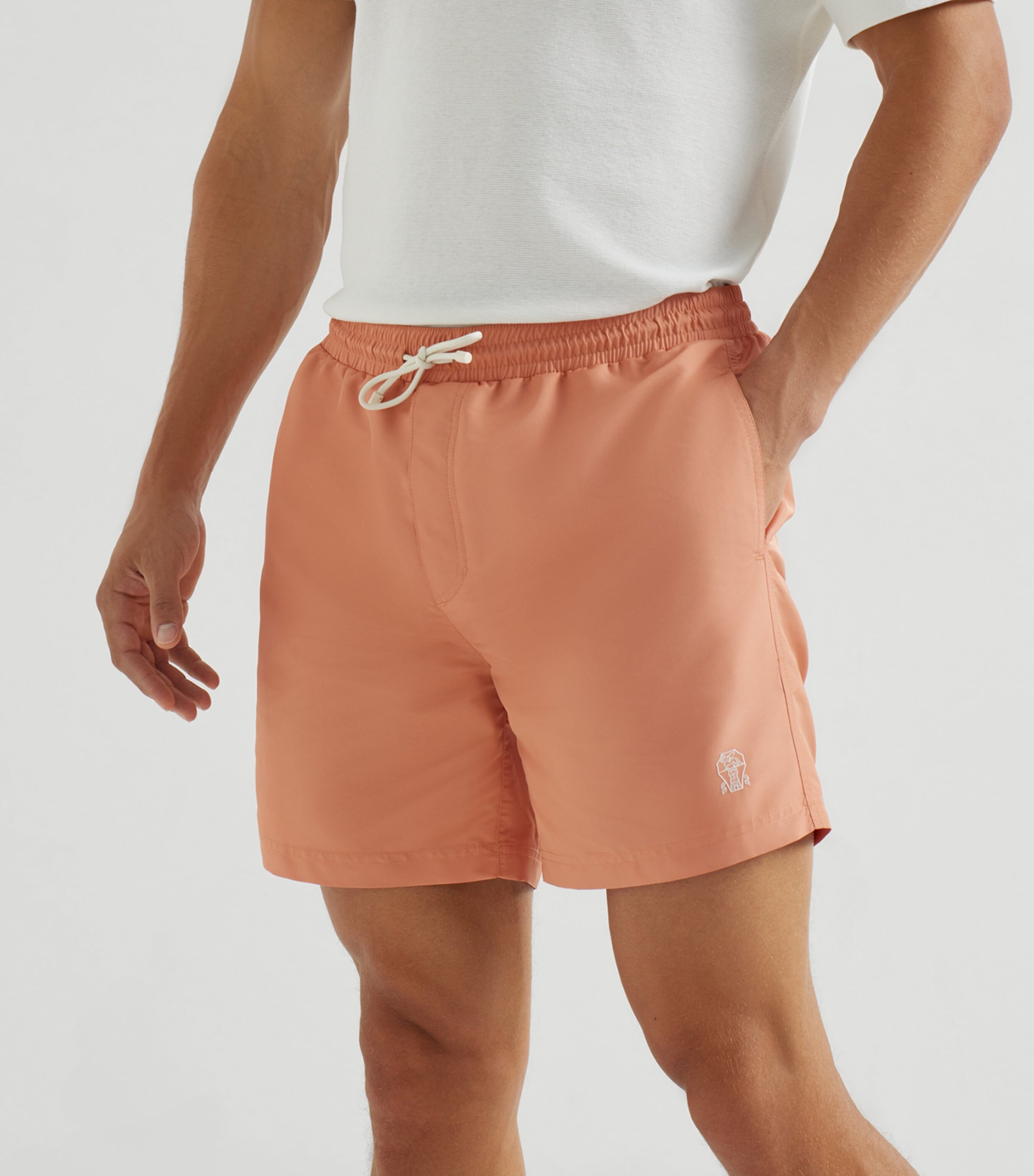 Brunello Cucinelli Mens Embroidered Logo Swim Shorts Image 4