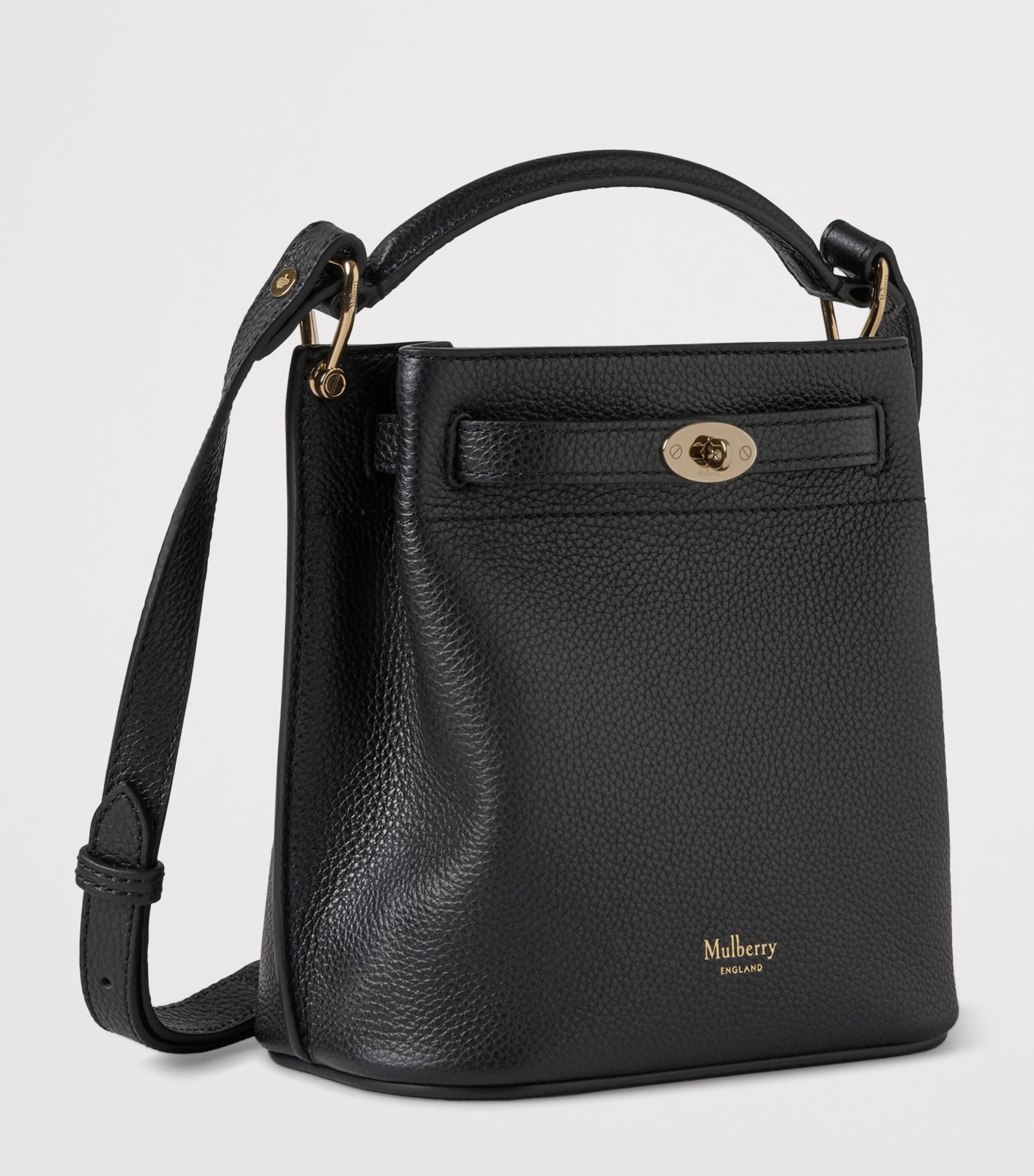 Mulberry Mini Leather Islington Bucket Bag Black Image 2