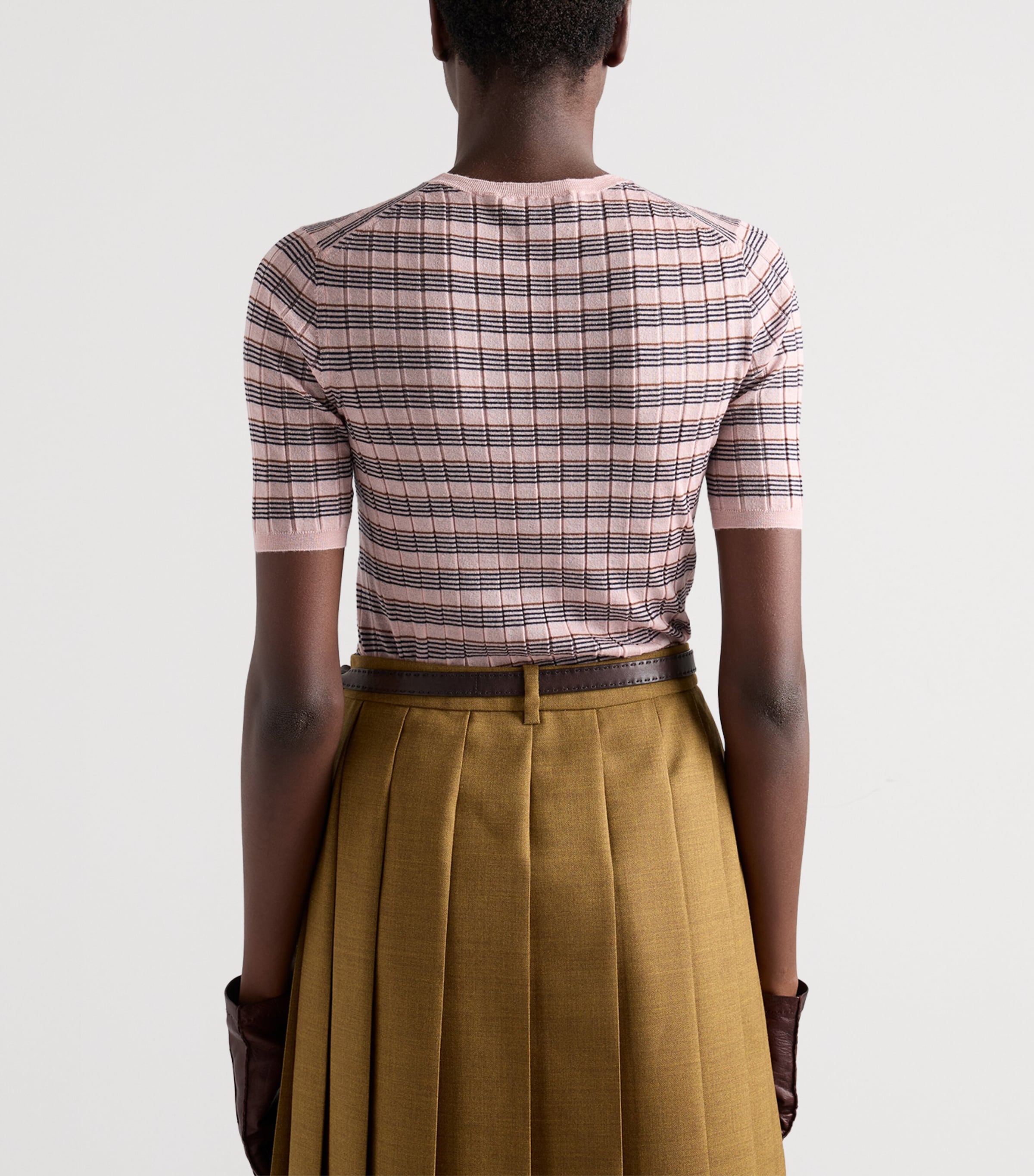 Prada Womens Cashmere-Silk Sweater Pink Image 5