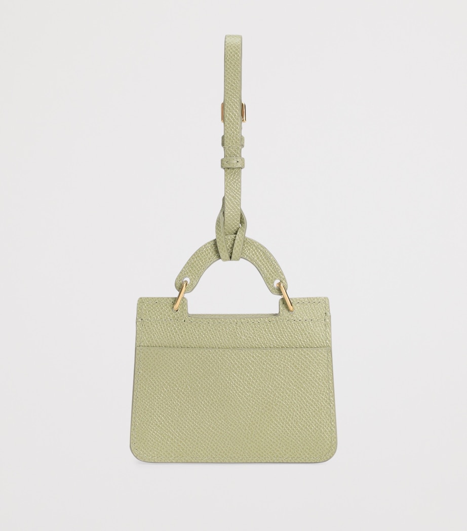 Dolce&Gabbana Calfskin Dauphine Card Holder Sage Green Image 2