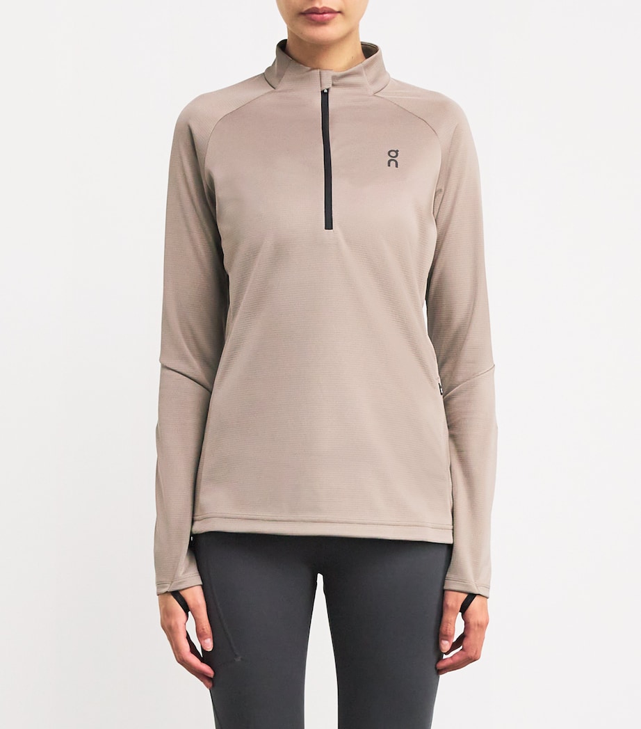 Climate Quarter-Zip Long-Sleeve Top CINDER Image 3