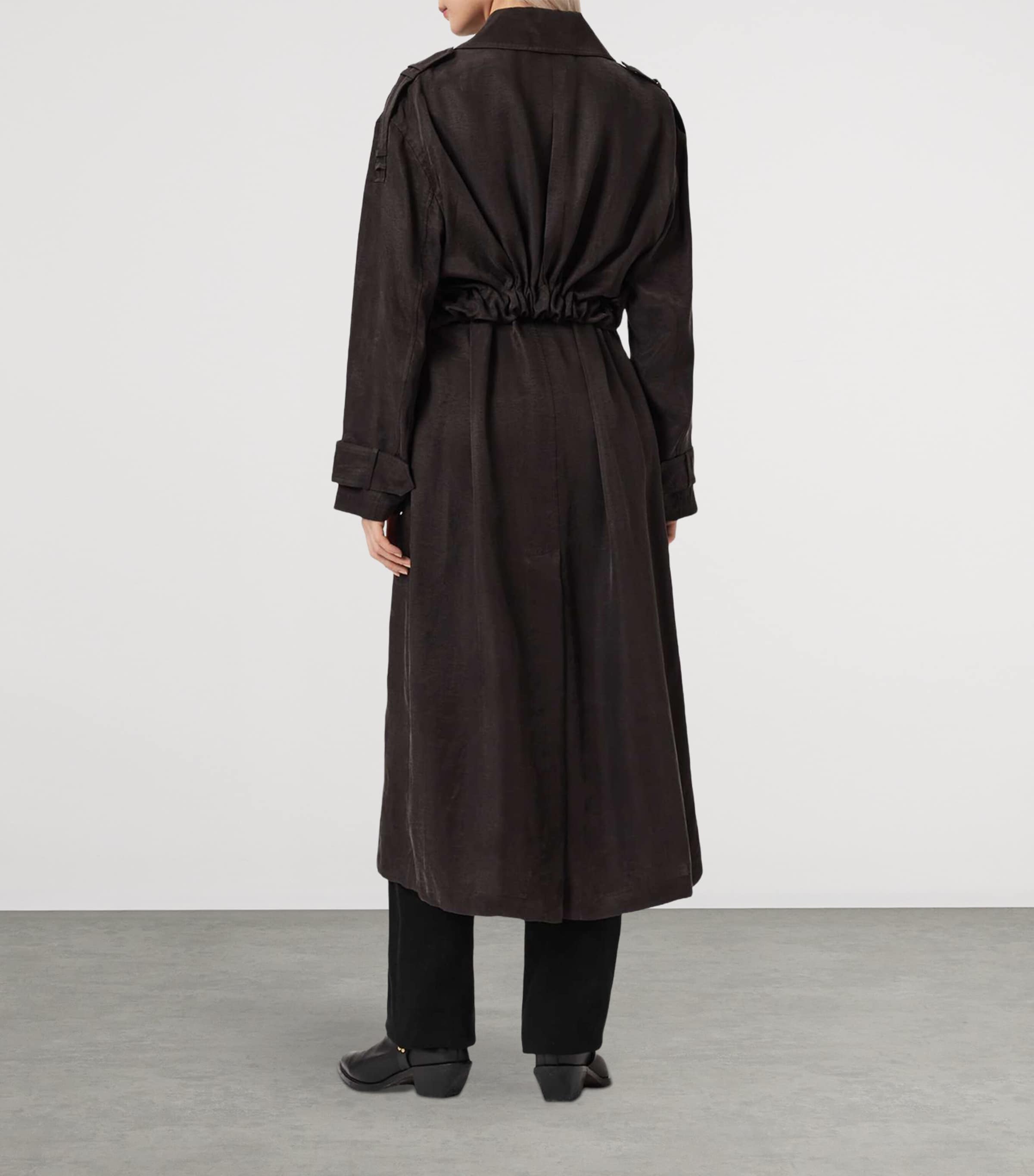 AllSaints Womens Linnie Trench Coat Torte Brown Image 4