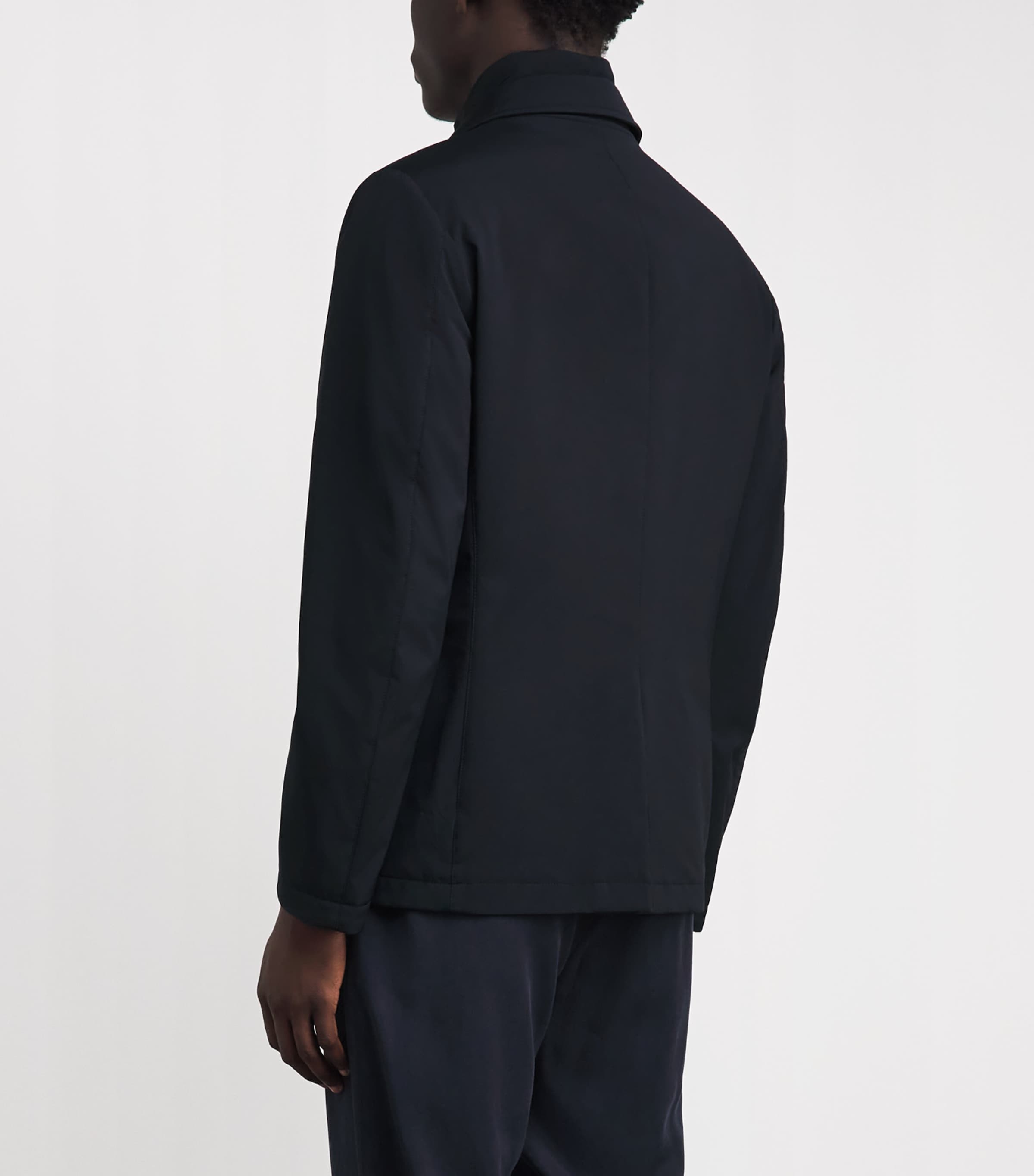 Moorer Mens Layered Borromeo Coat Navy Image 5