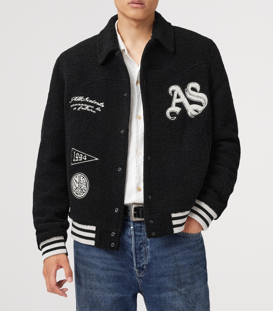 Wool-Blend Baum Bomber Jacket BLACK Image 4