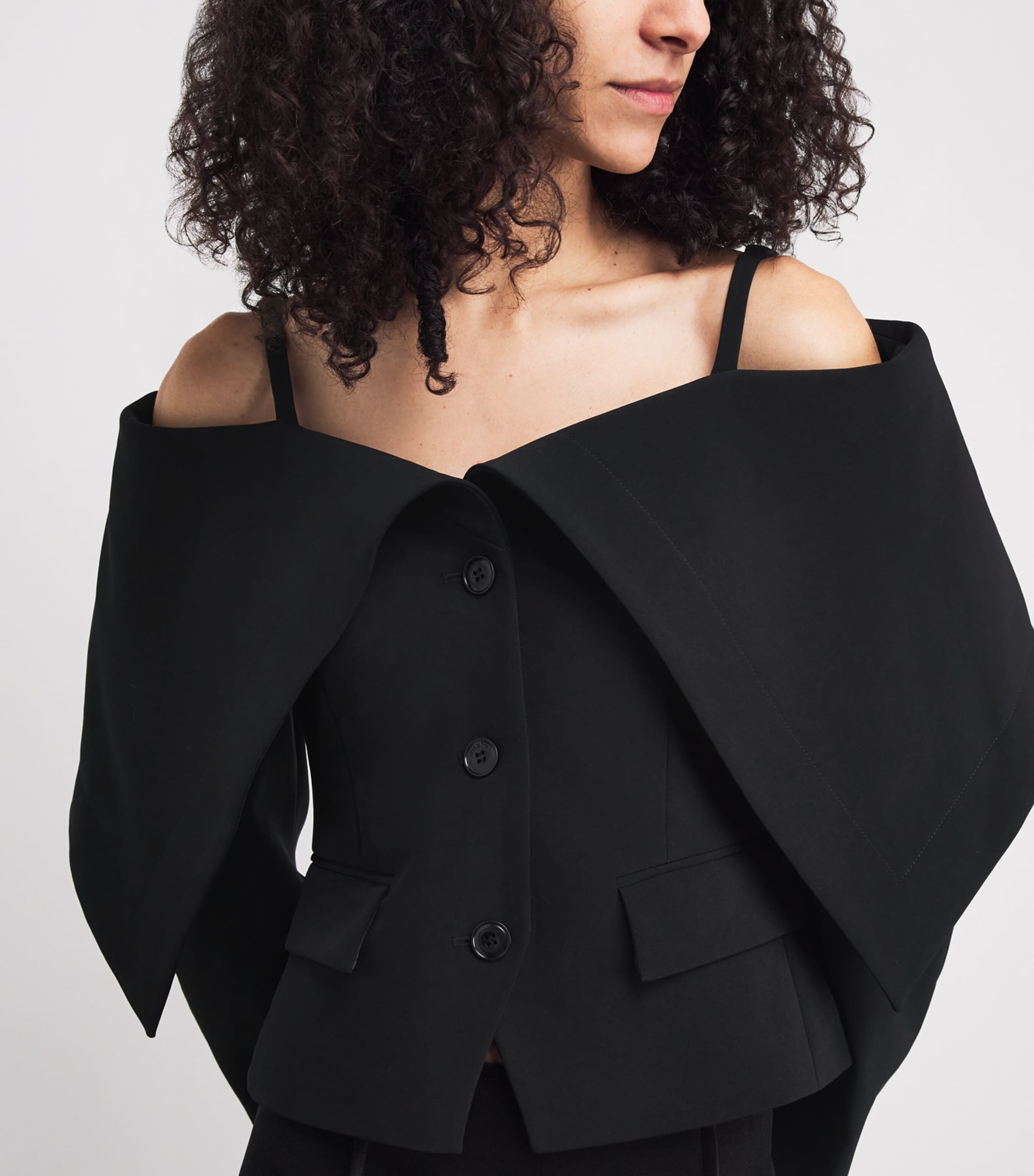 Fold-Over Amantha Blazer BLACK Image 6