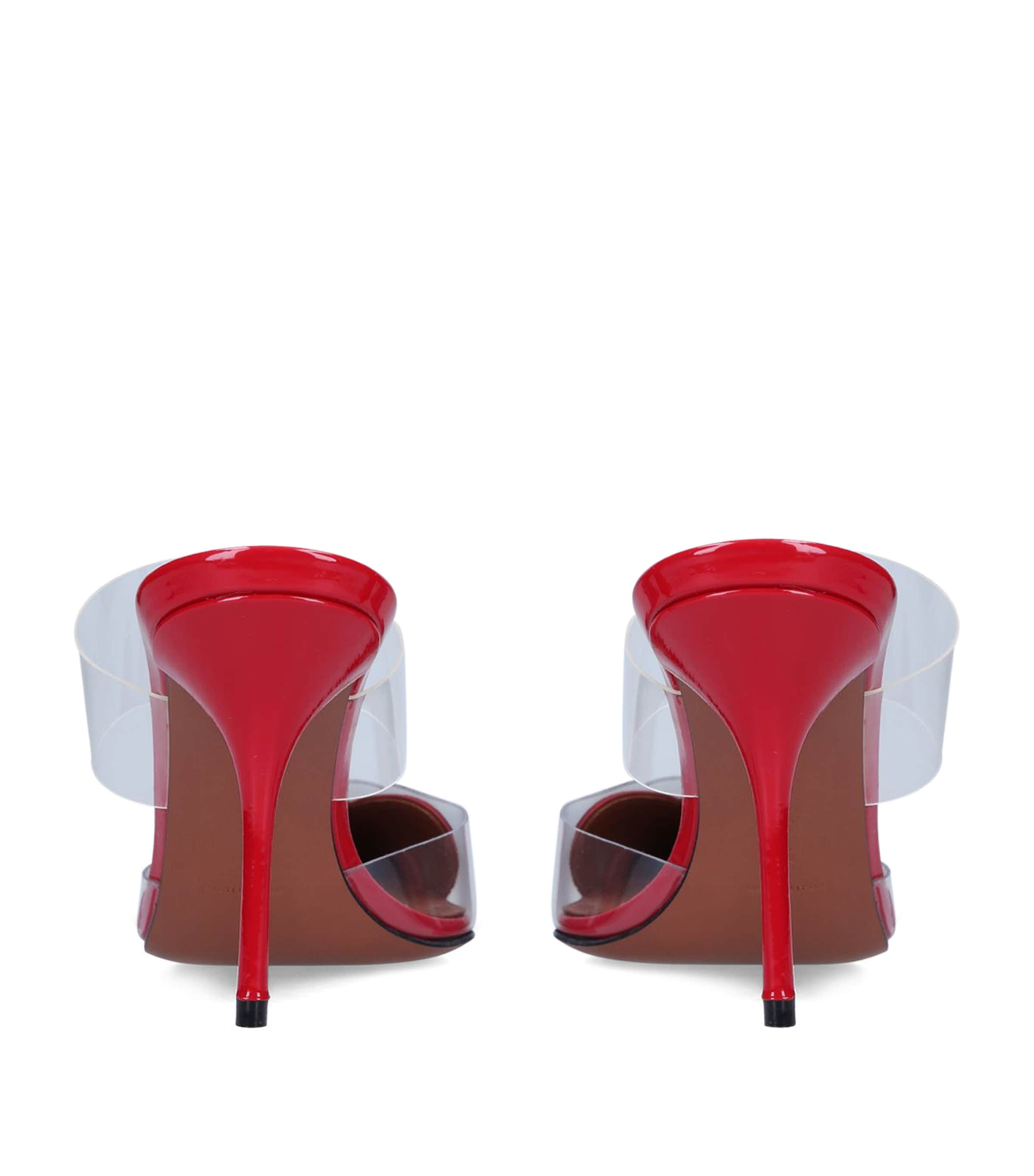 Leather Coeur Mules 90 RED Image 2