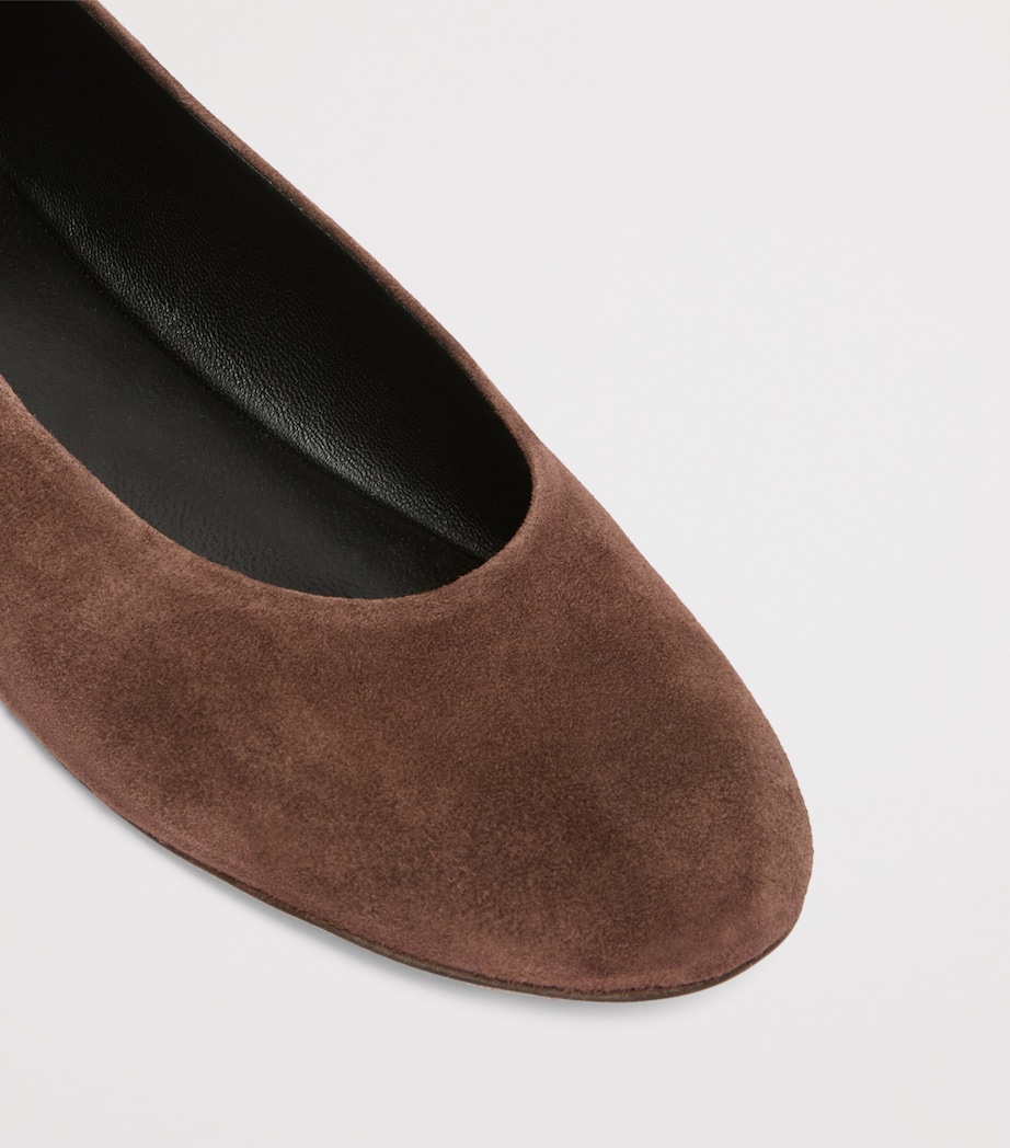 Weekend Max Mara Suede Ballet Flats Chocolate Image 4