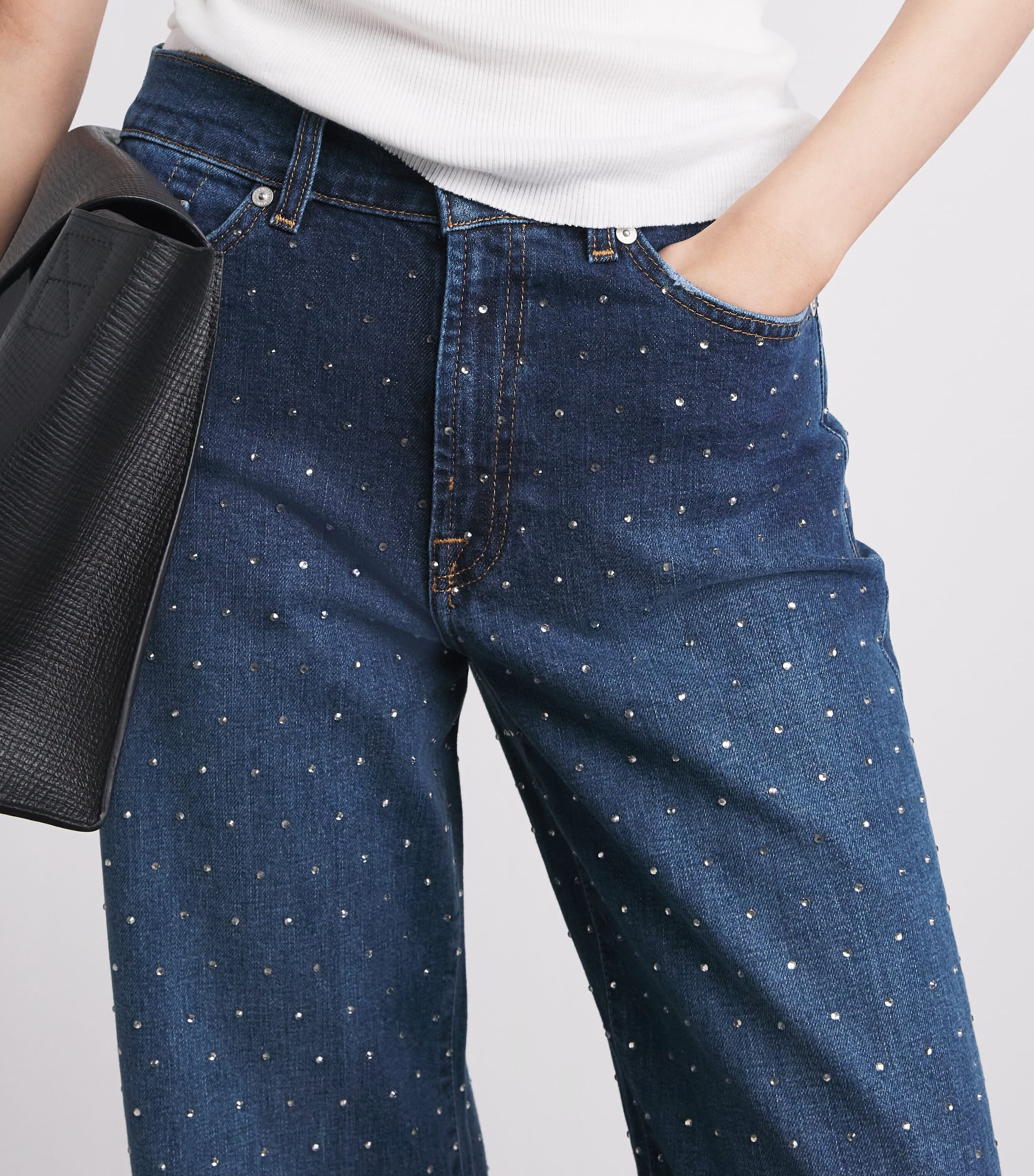 7 For All Mankind Womens Lotta Wide-Leg Jeans Radar Image 3