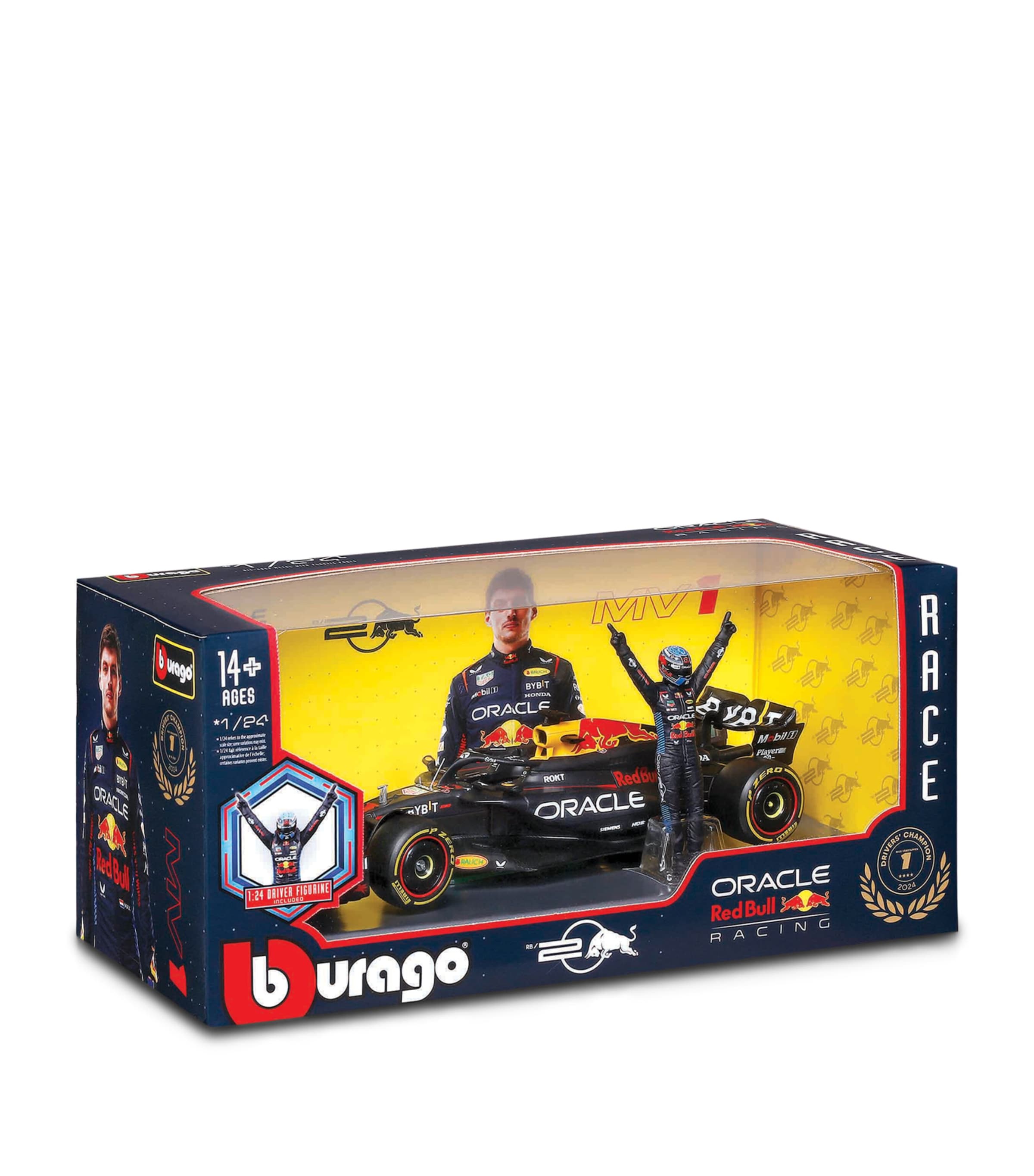 Bburago F1 Red Bull Racing RB20 2024 Verstappen w/Figure 1:24 Model Image 3
