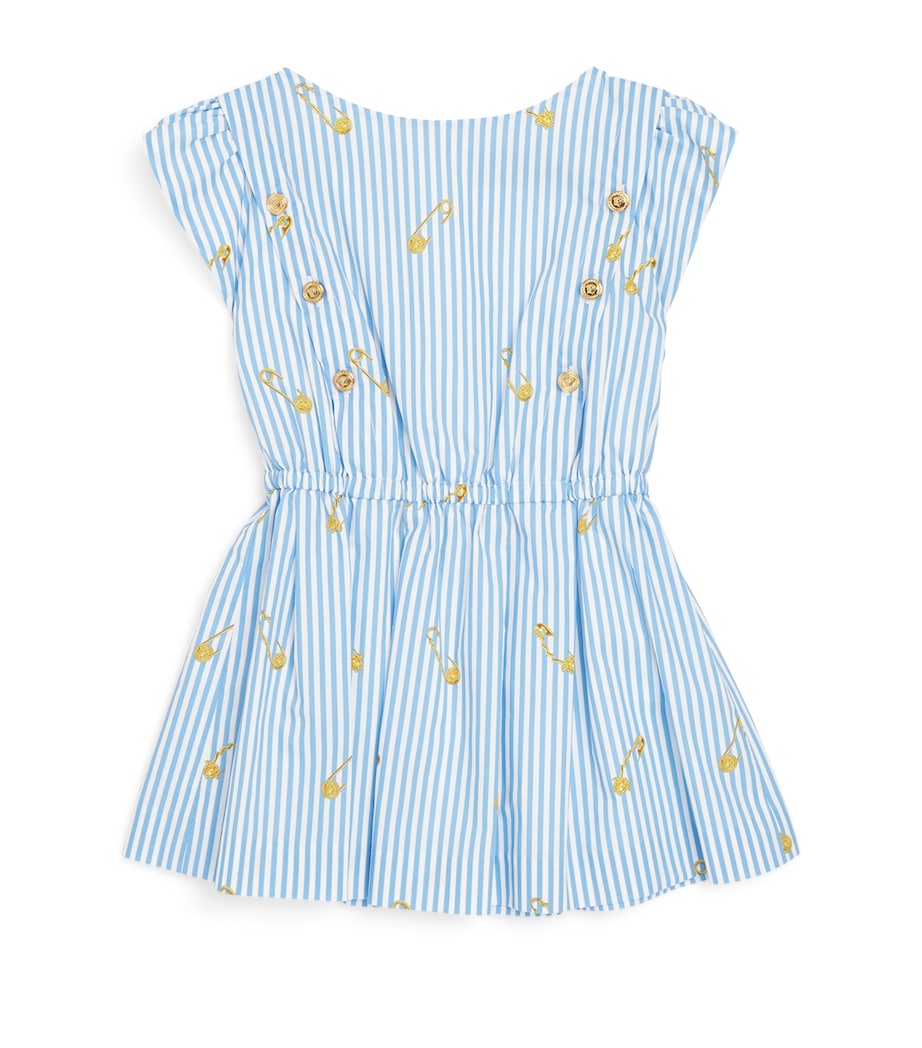 Pinstripe Safety Pin Dress (12-24 Months) 5UE60-BLUE+GOLD Image 1
