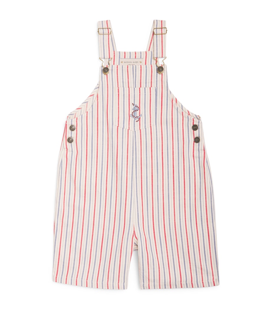 Organic Cotton Marlon Dungarees (5-6 Years) ANTIQUE STRIPE Image 1