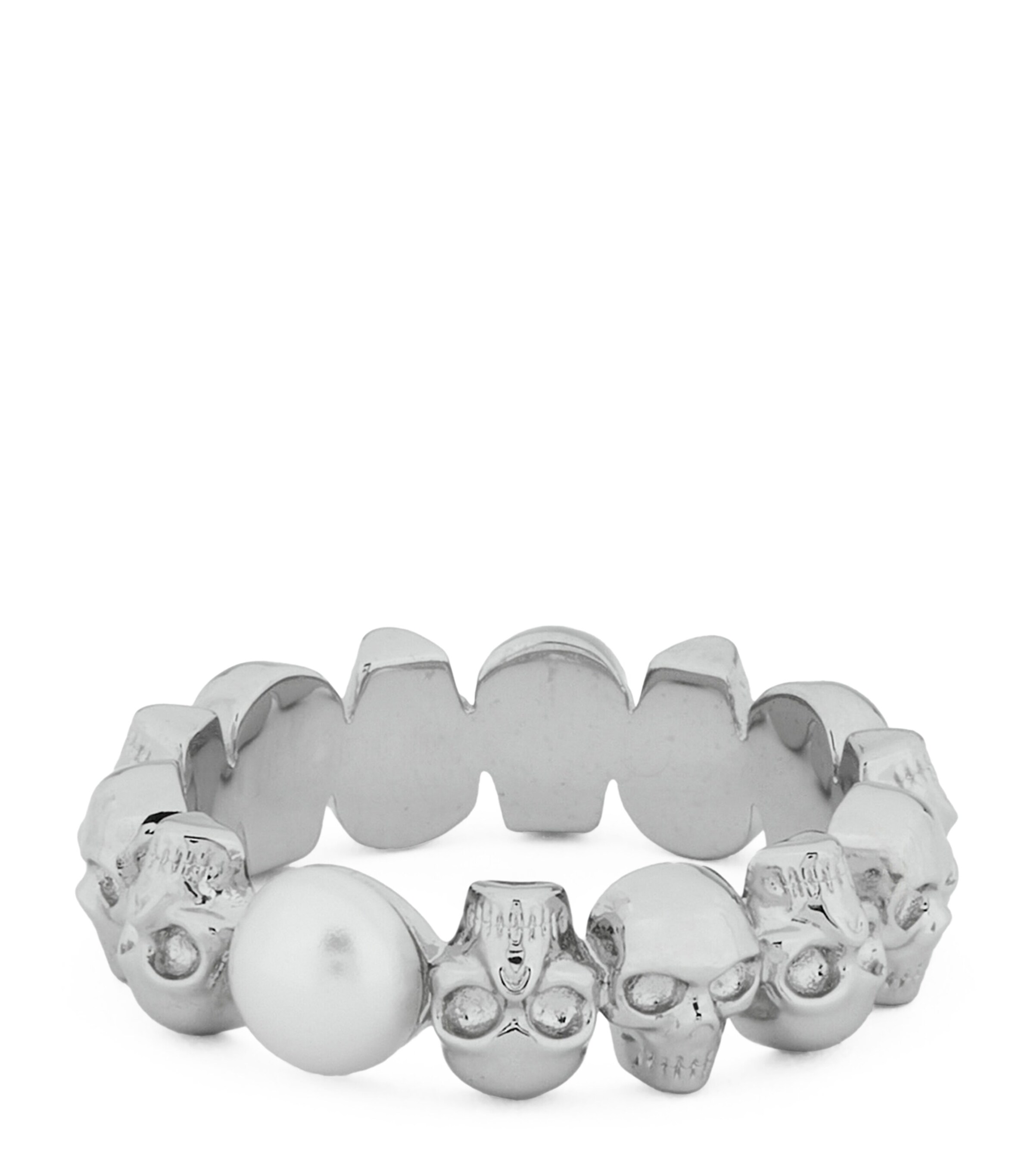 McQueen Rhodium-Plated Silver Box Chain Anklet | Fashion Jewellery | Rings | Men Accessories | Jewellery | Designers | McQueen