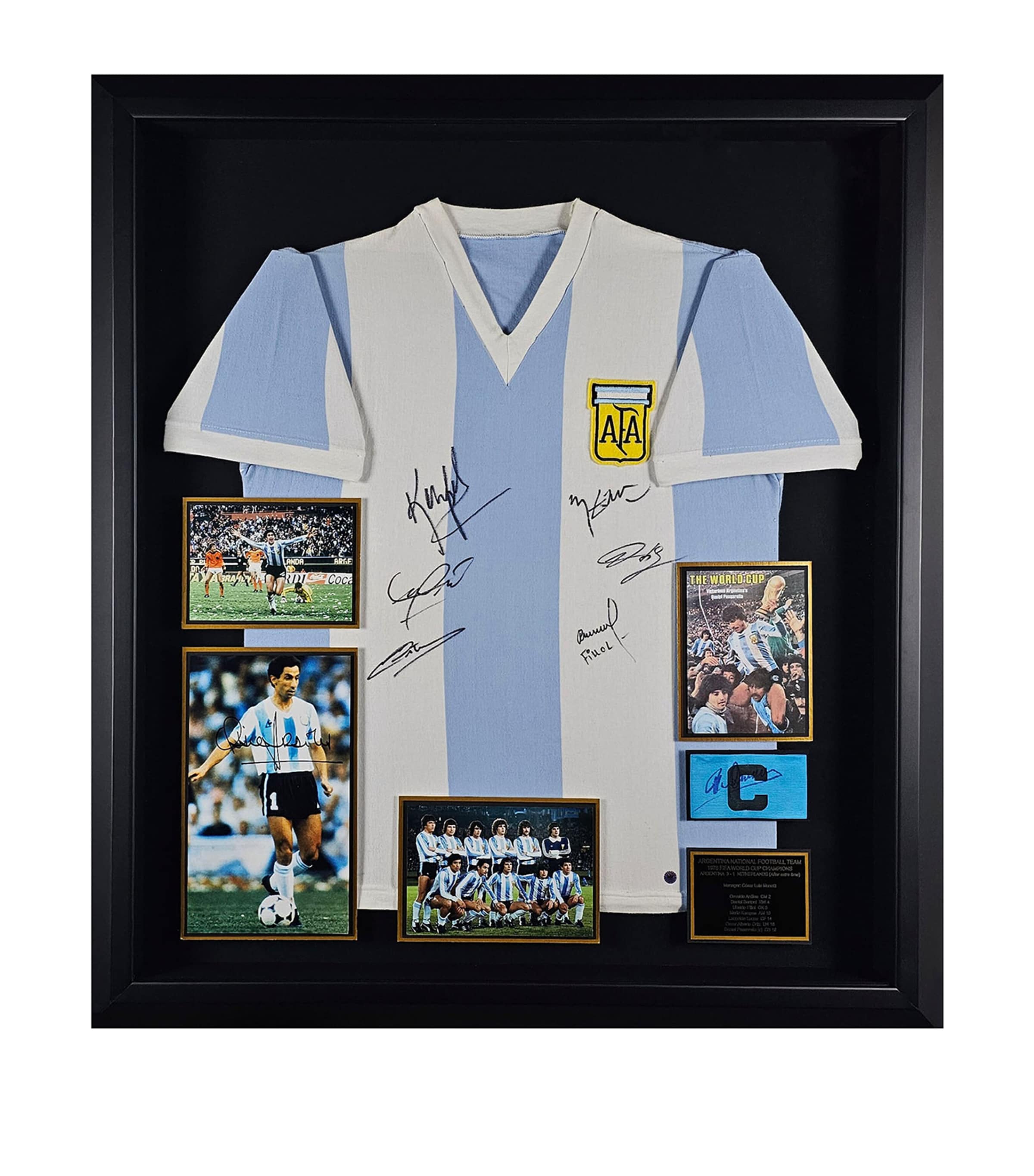 Leipzig Galleries Argentina 1978 World Cup Squad Signed Jersey Display Image 1
