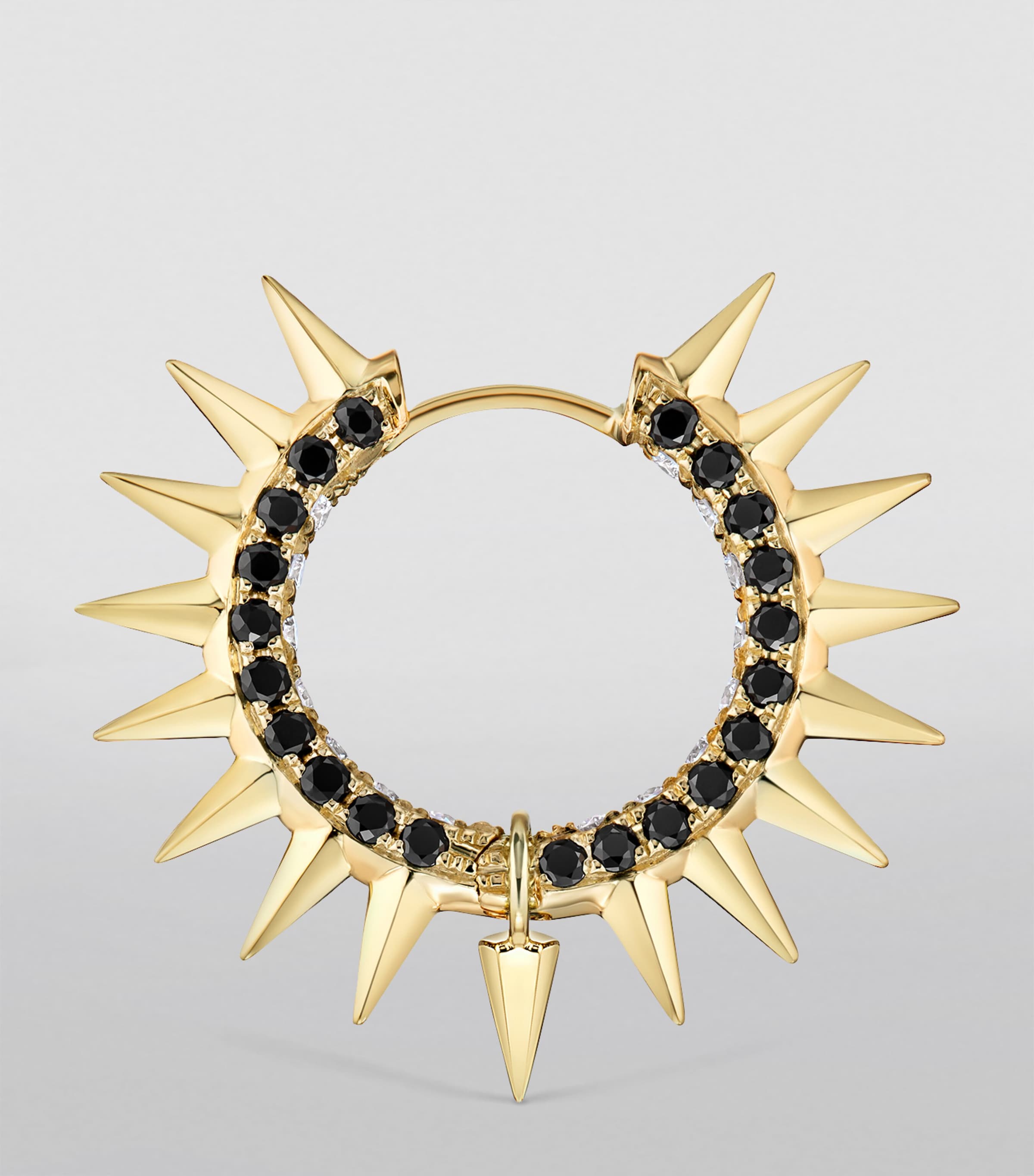 国内発| MARIA TASH Mohawk Black&White Pave Diamond Hoop Black Moissanite Mohawk and Diamond Pavé Hoop Earring White