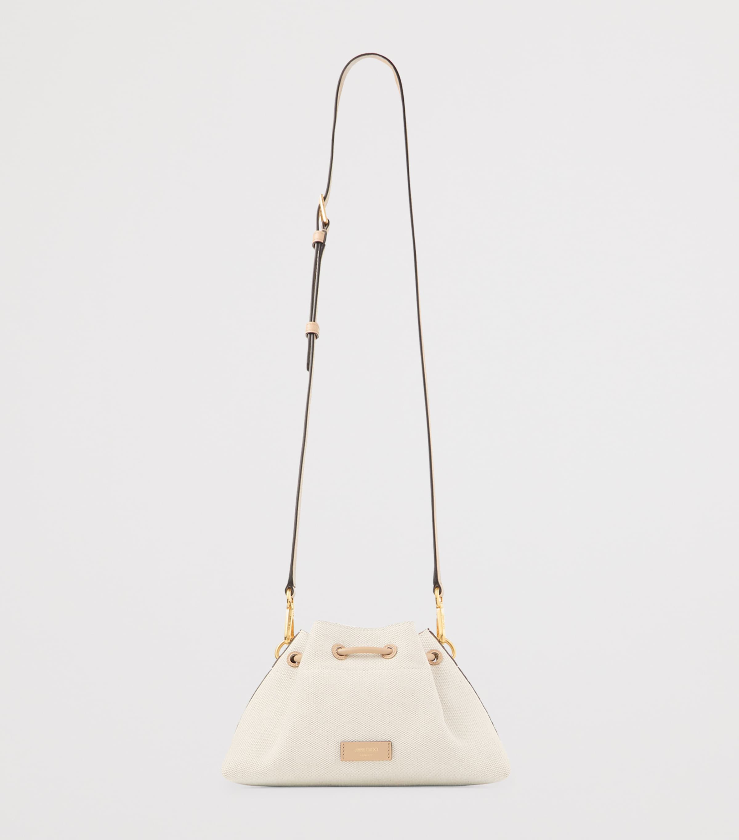 Jimmy Choo Womens Small Cinch Calfskin Shoulder Bag Natural/chai Mix/gol Image 3