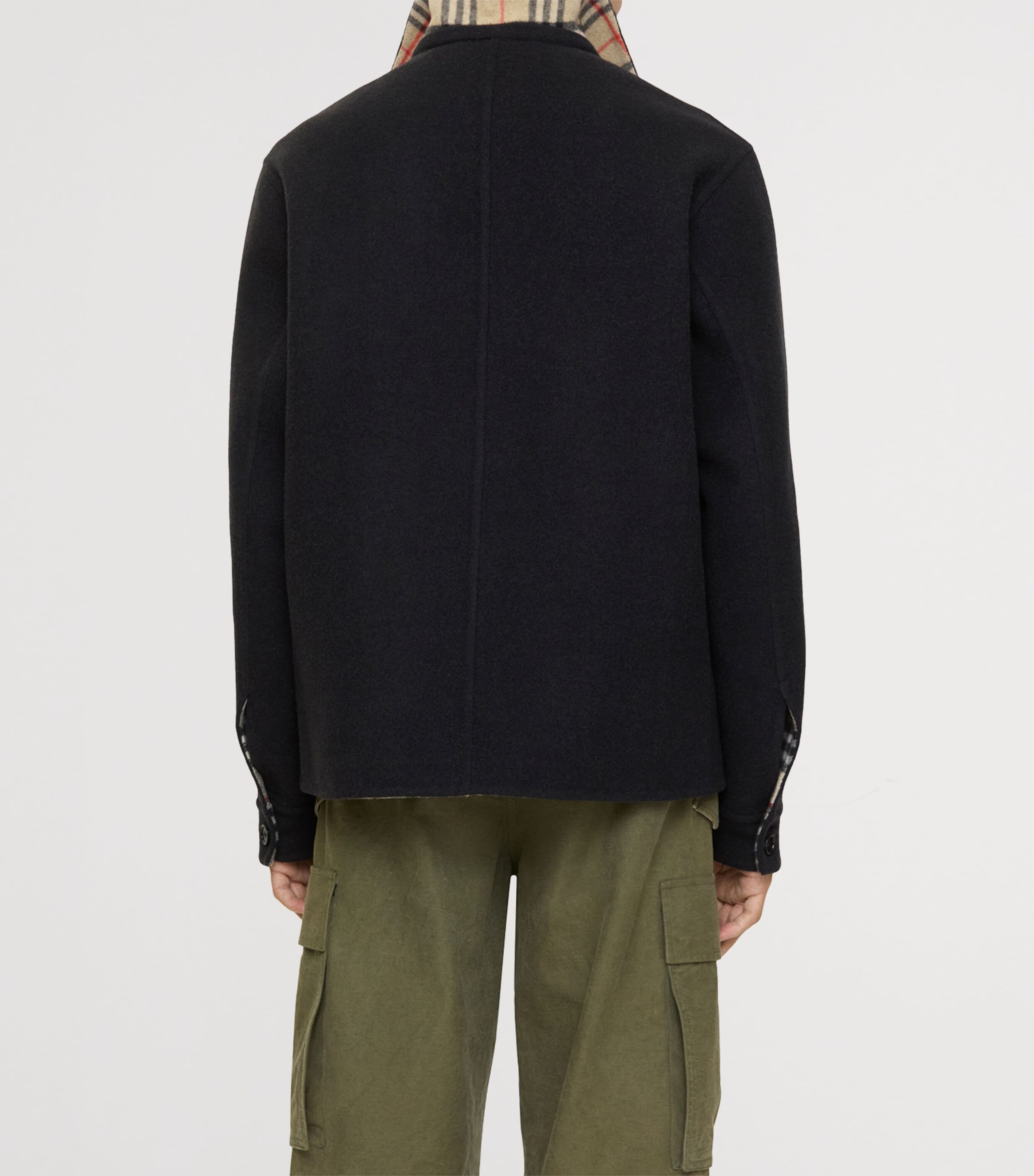 Wool Overshirt BLACK/SAND IP CHECK Image 4