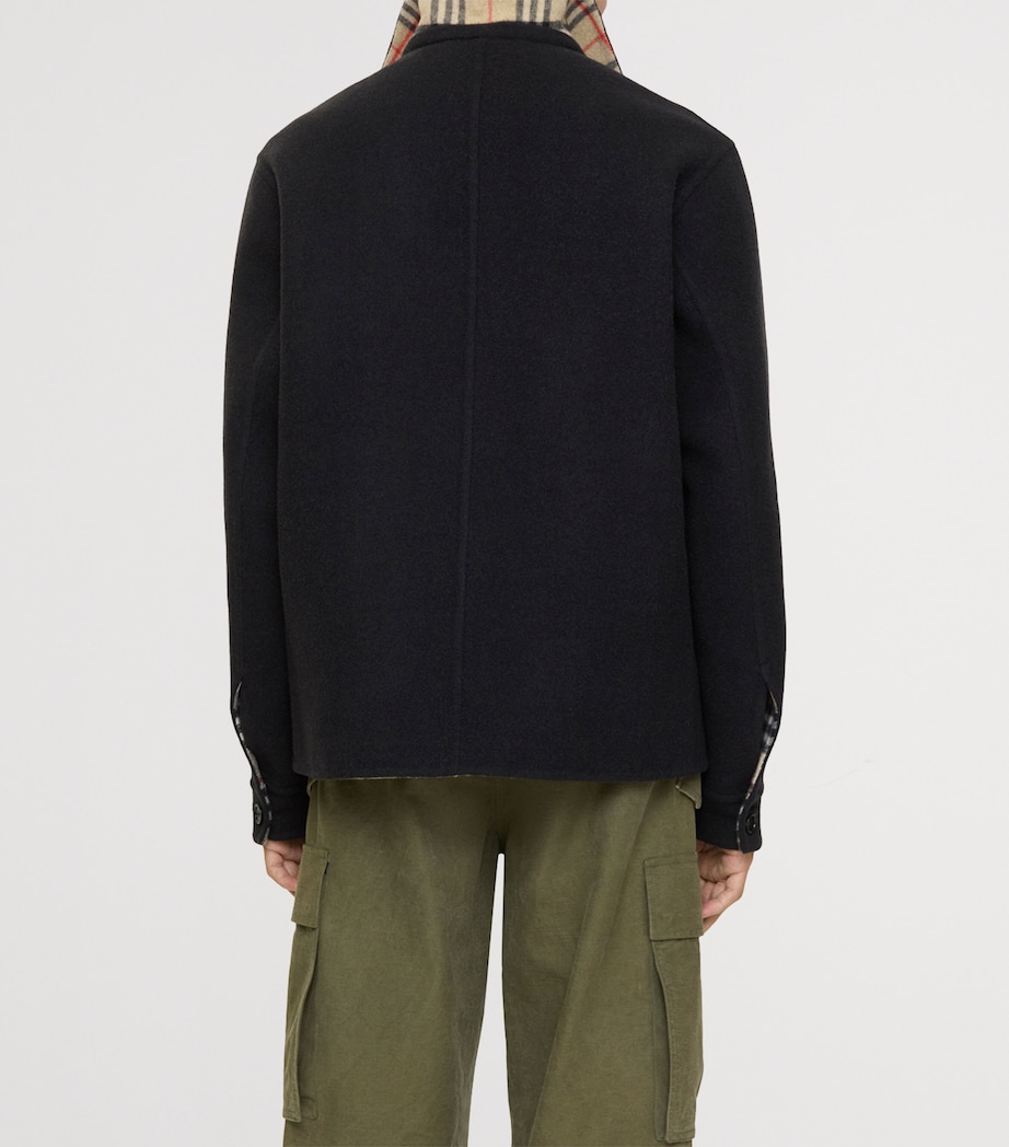 Wool Overshirt BLACK/SAND IP CHECK Image 4